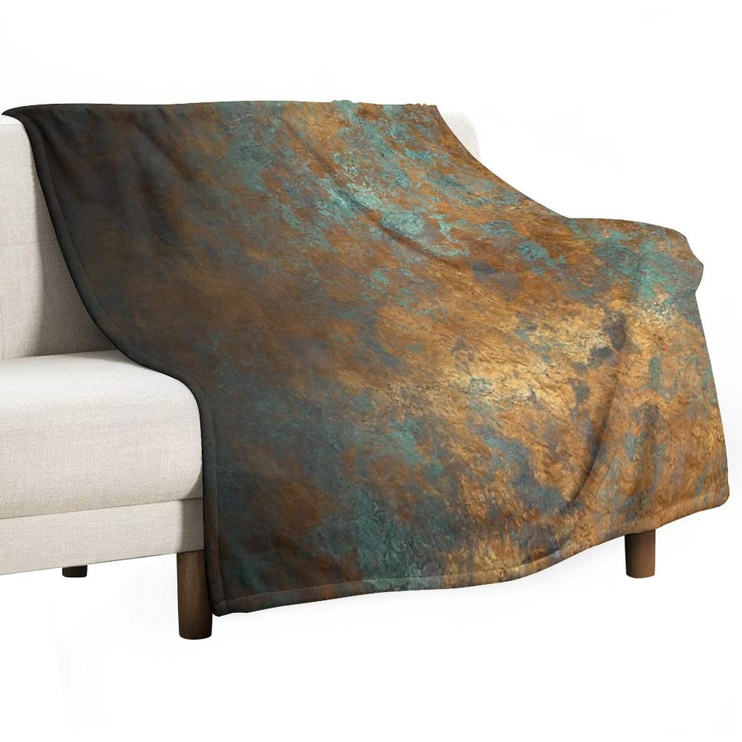 Oxidized Copper Shrink-resistant Throw Blanket