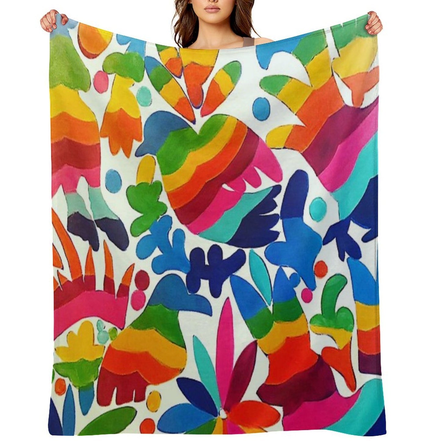 Mexican Otomi Colors Multi-functional Throw Blanket
