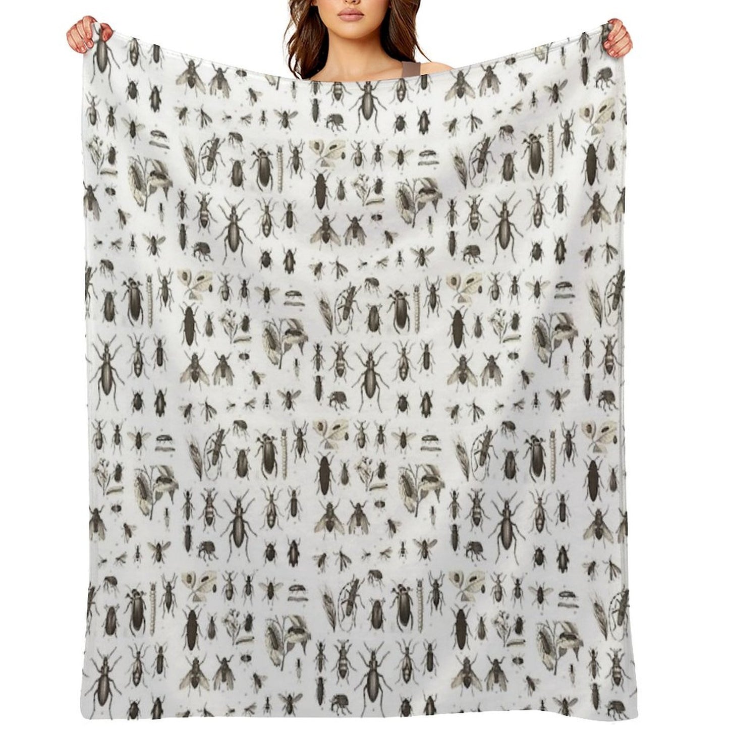 Many Different Bugs Vintage Entomology Multi-functional Throw Blanket