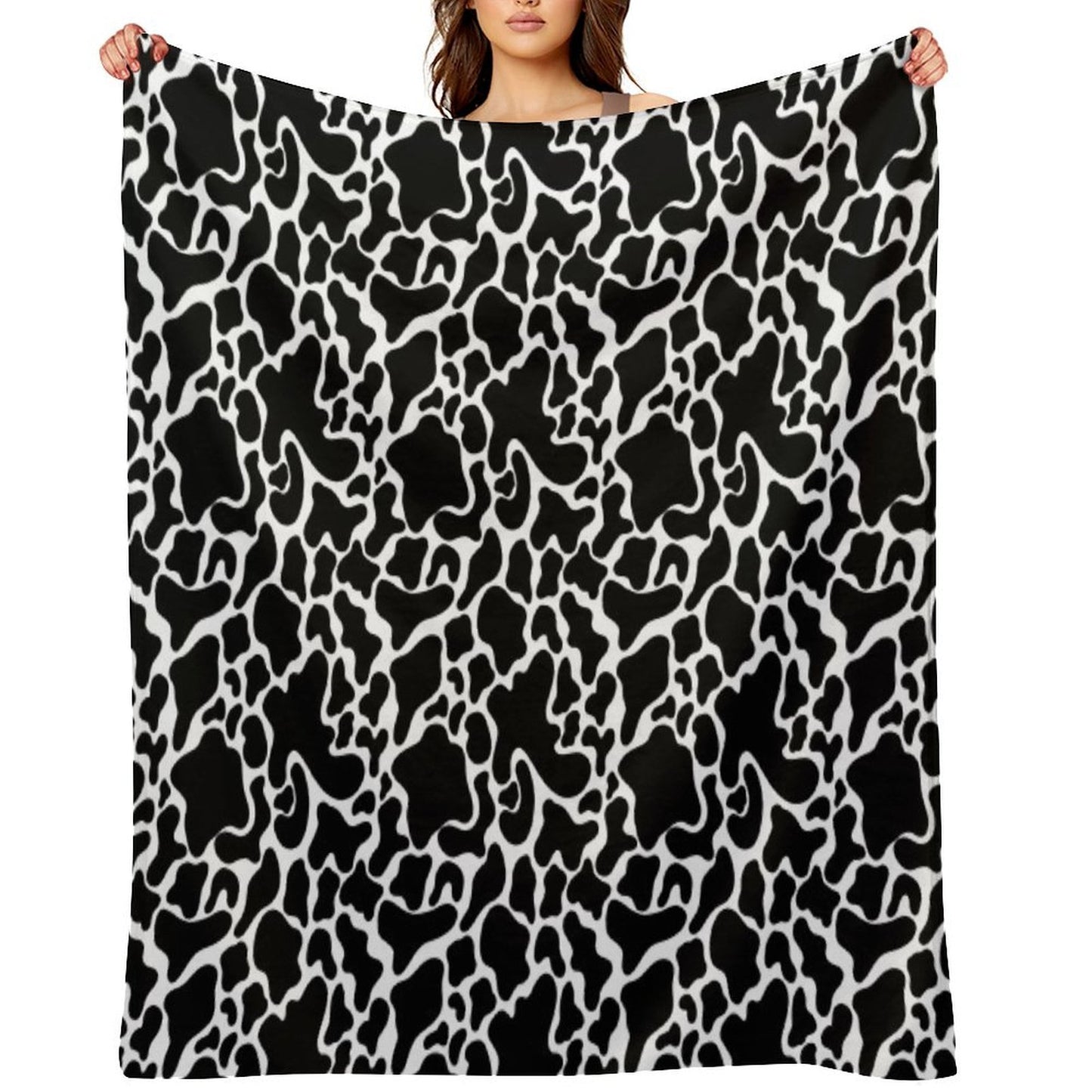 Cow Print Repeating Pattern Shrink-resistant Throw Blanket