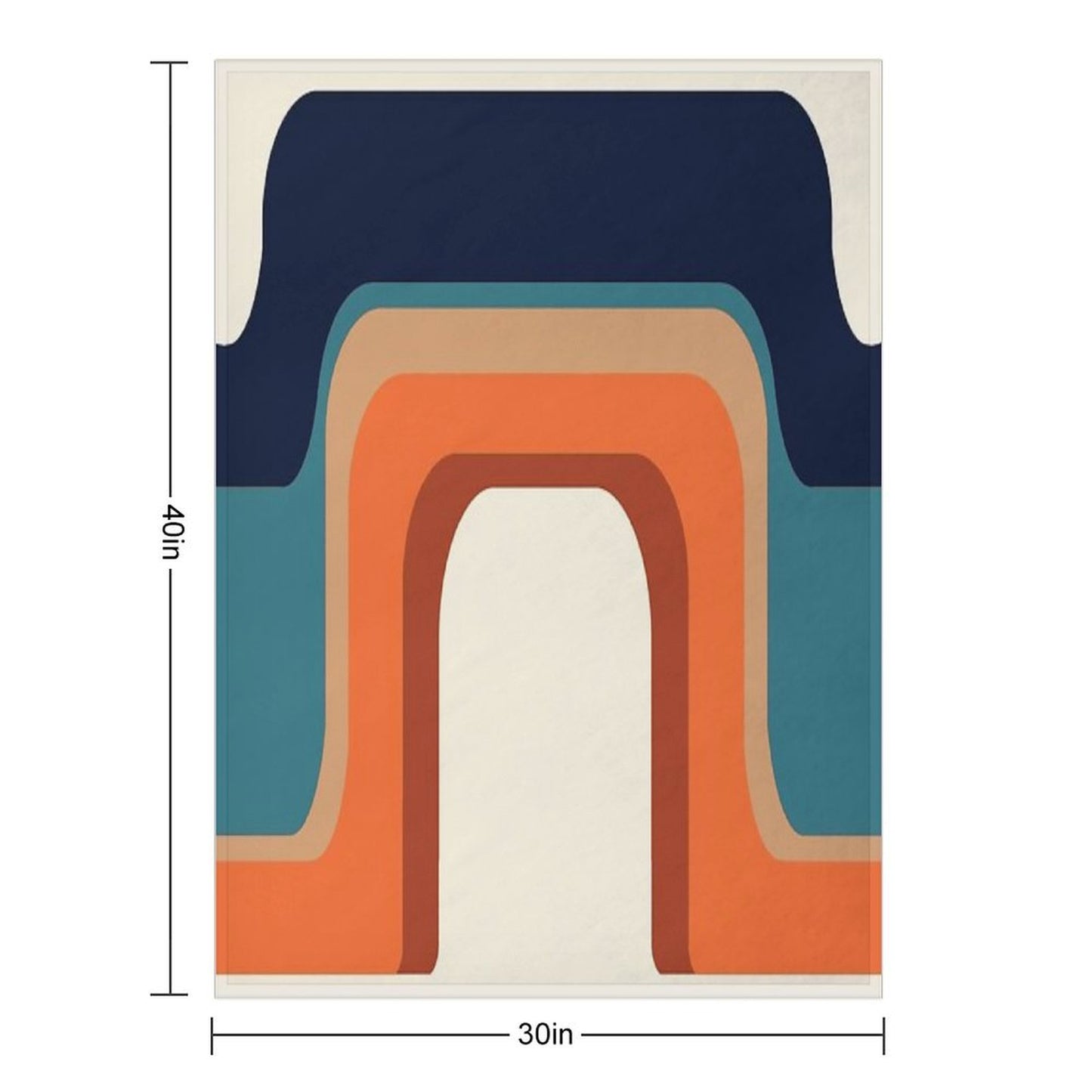 Mid-Century Modern Meets 1970s Orange And Blue Rainbow Sustainable Throw Blanket