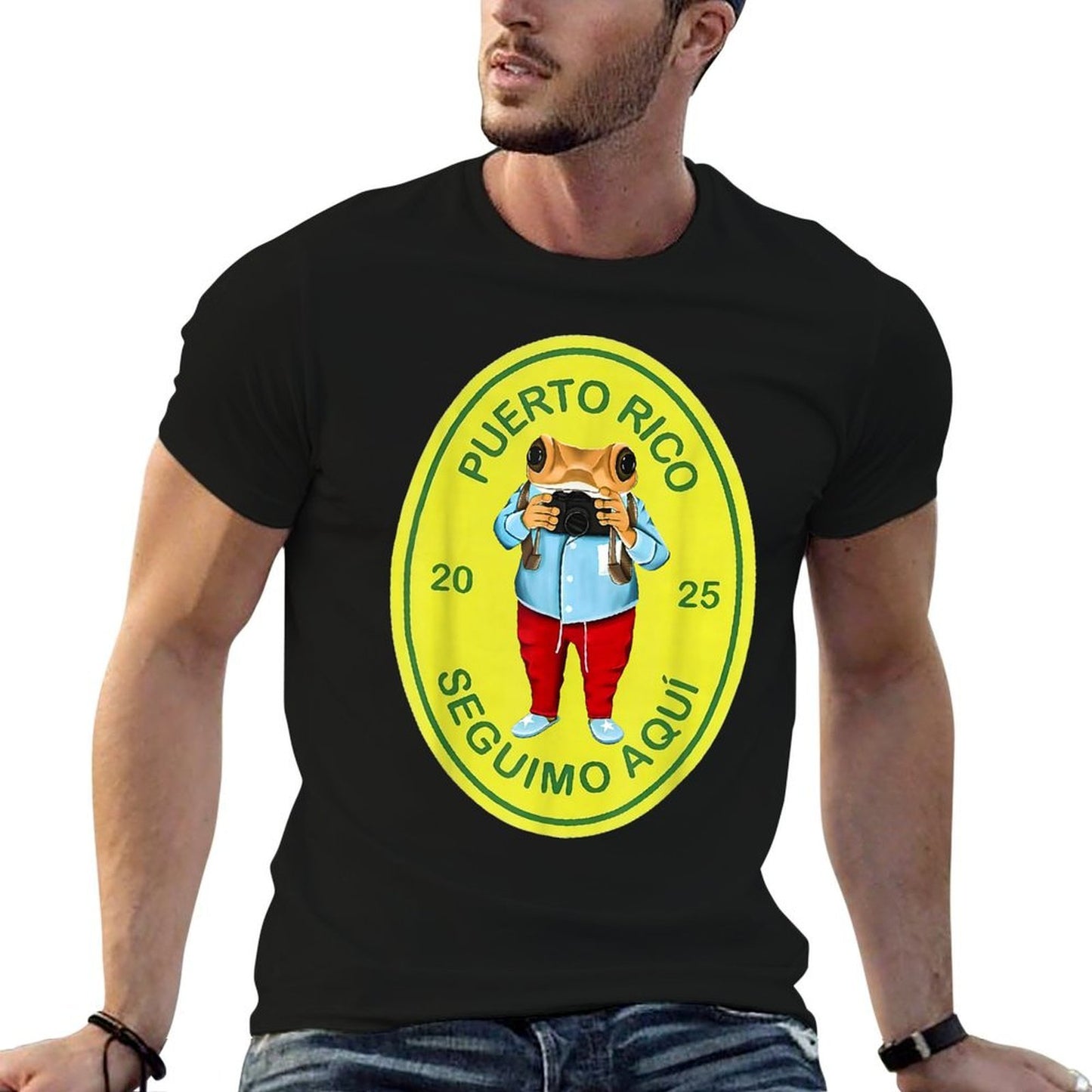Graphic Funny Frog Retro Deb Tirar Unisex Adults Puerto Rico Frog Concho Retro 2025 Black Small Affordable Price T-Shirt