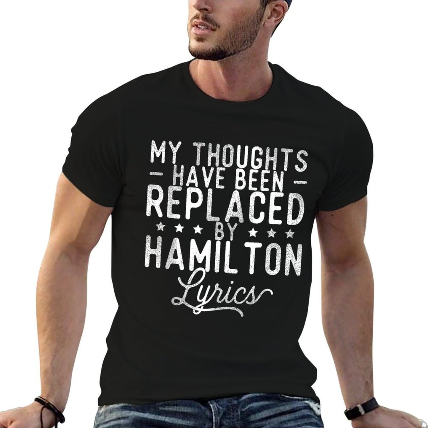 My Thoughts Have Been Replaced By Lyrics - Theatre Musical Heathered Texture T-Shirt