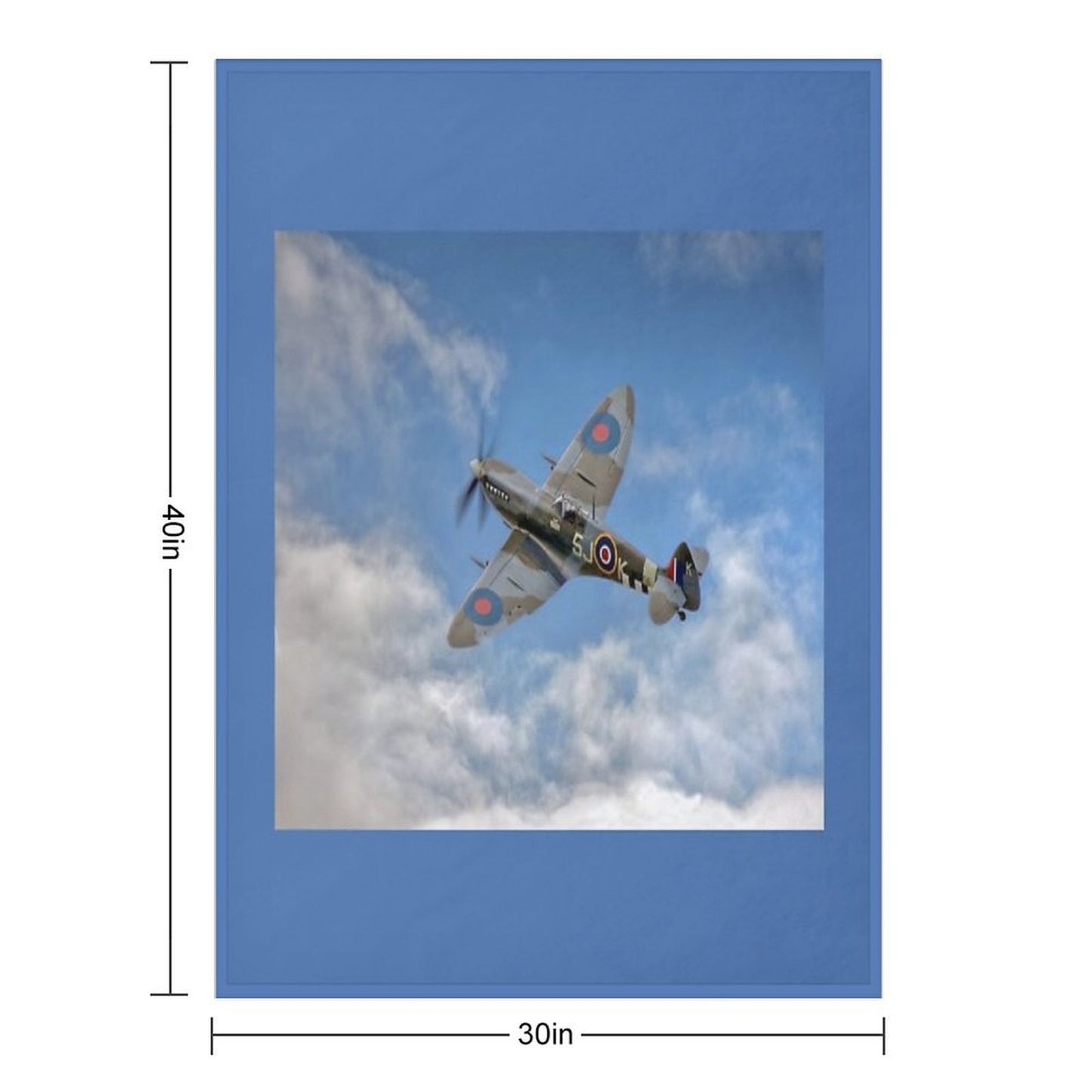 Spitfire LF IX 126 Squadron Easy Care Throw Blanket