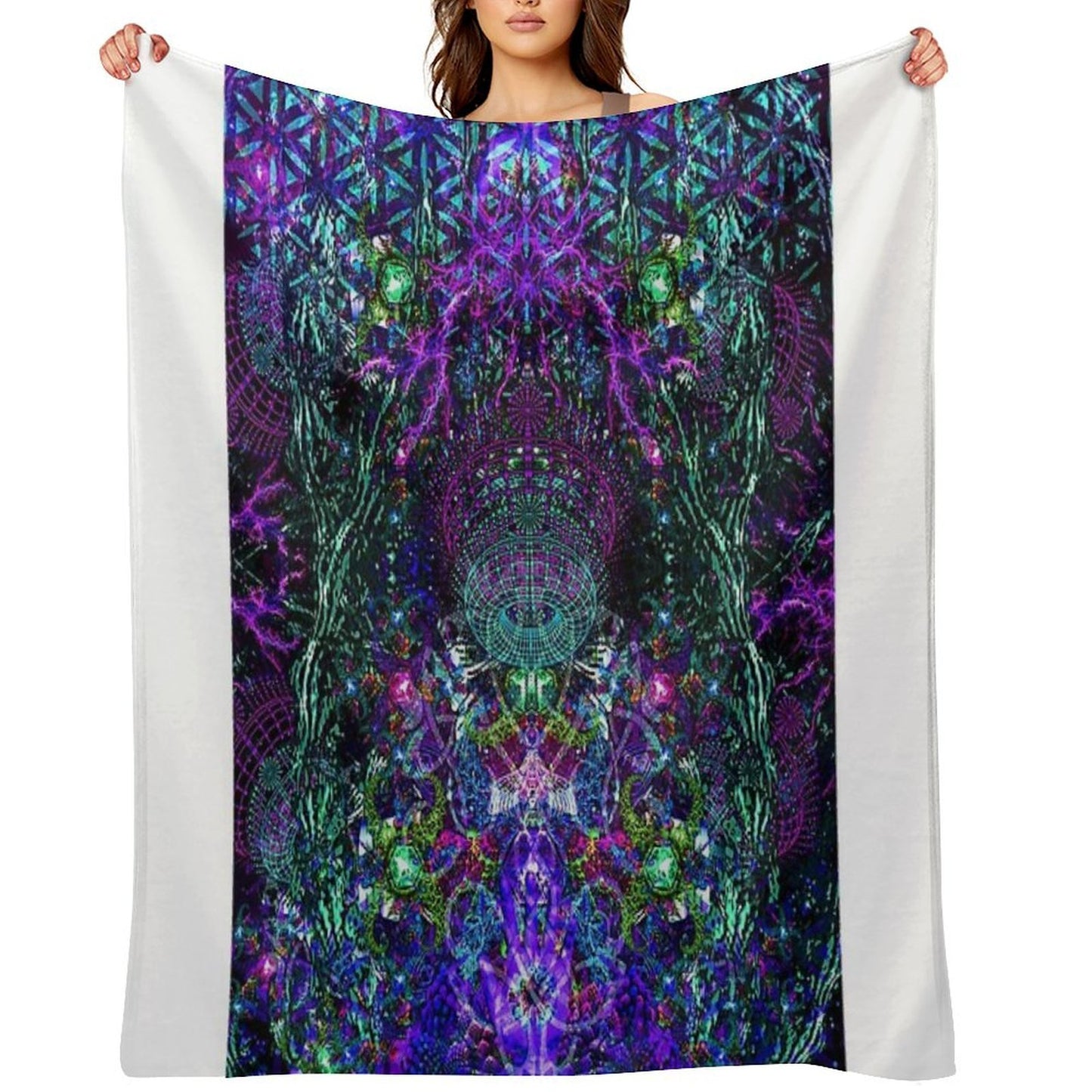 Hands To The Cosmos Wrinkle-free Throw Blanket