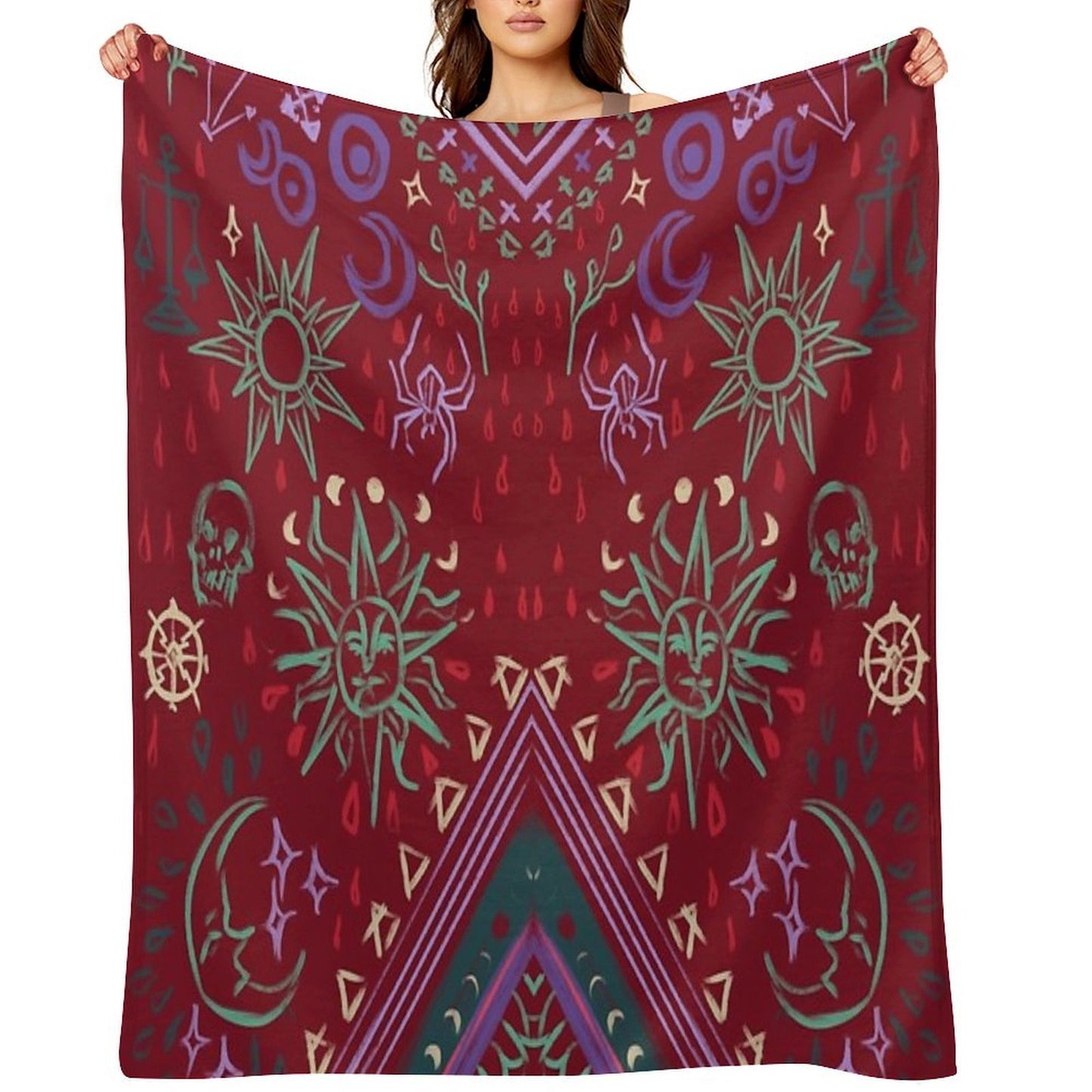 Mollymauk's Coat, Front Panels Quick-dry Throw Blanket