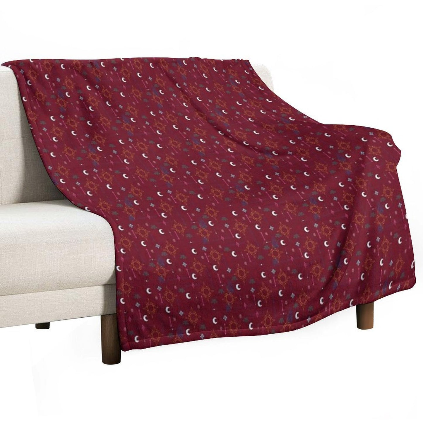 Mollymauk Tealeaf Pattern Lightweight Throw Blanket