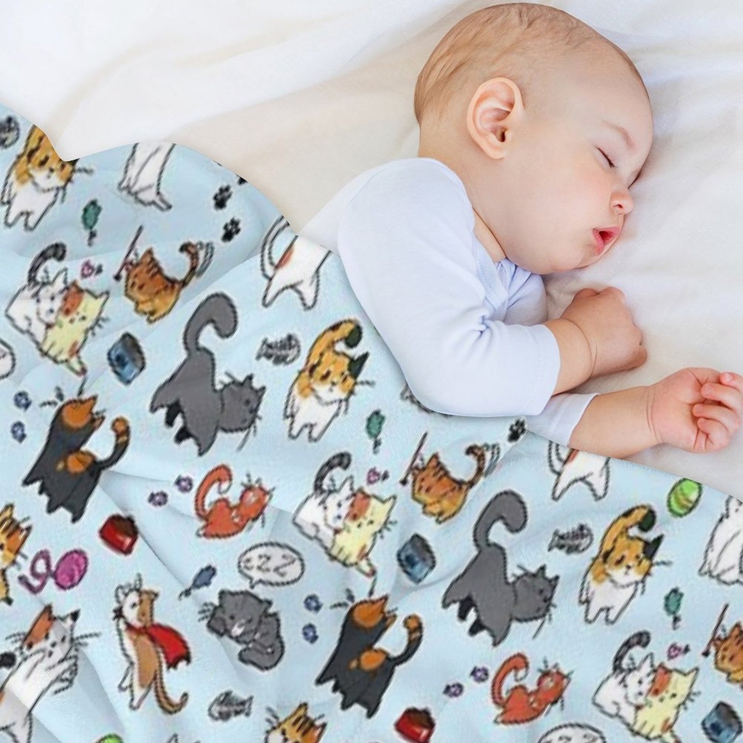 Cats!! Sustainable Throw Blanket