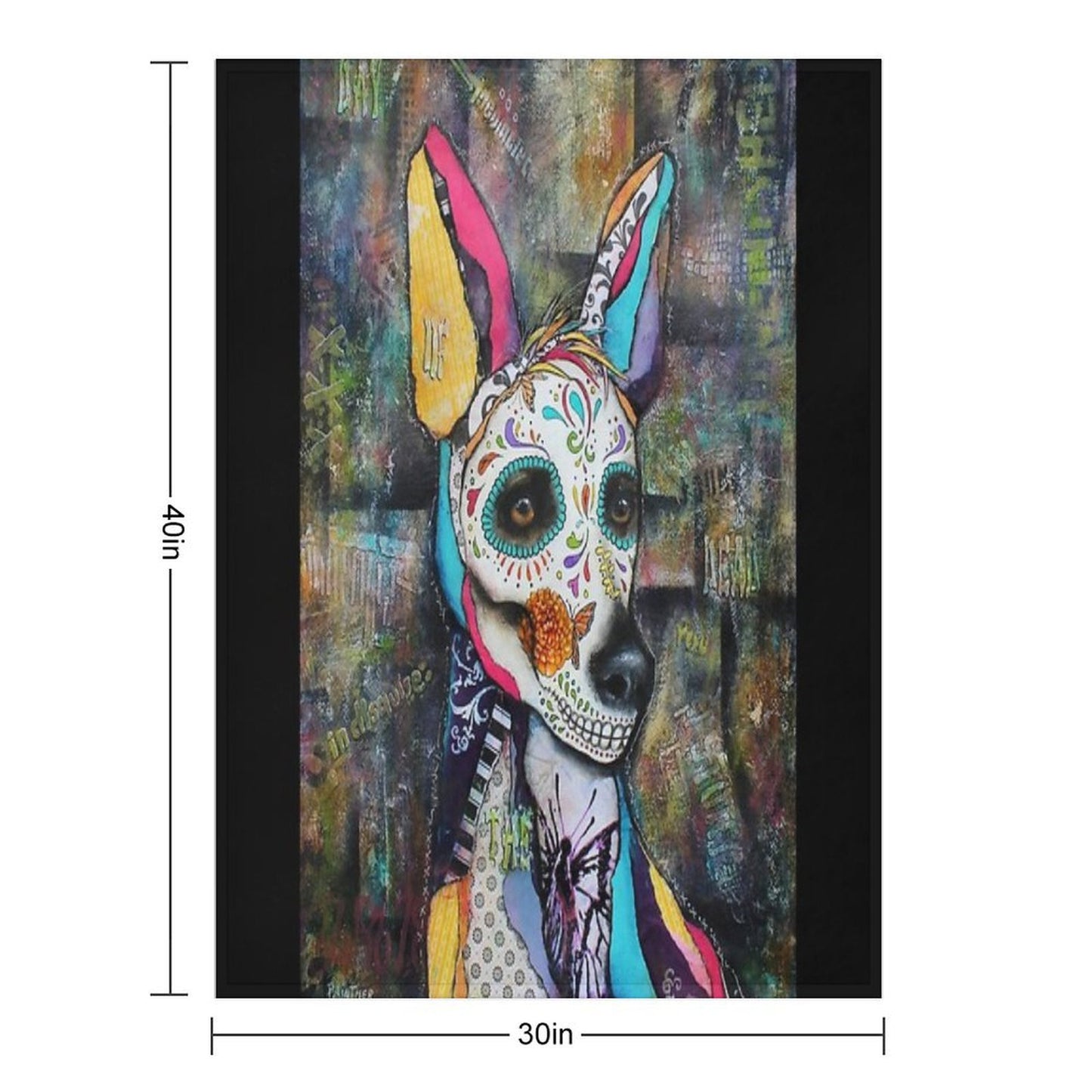 Xolo Mexican Hairless Dog Day of The Dead Gift-ready Throw Blanket