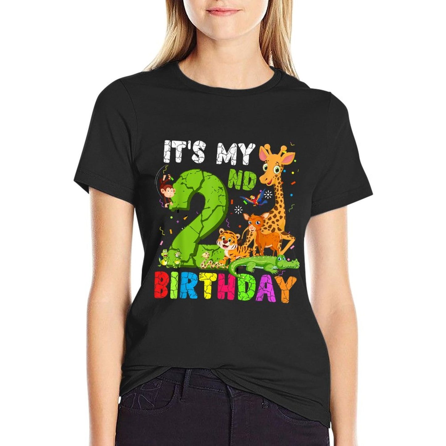 It's My 2nd Birthday Animals Cute Zoo 2 Year Old Boy Girl Durable T-Shirt