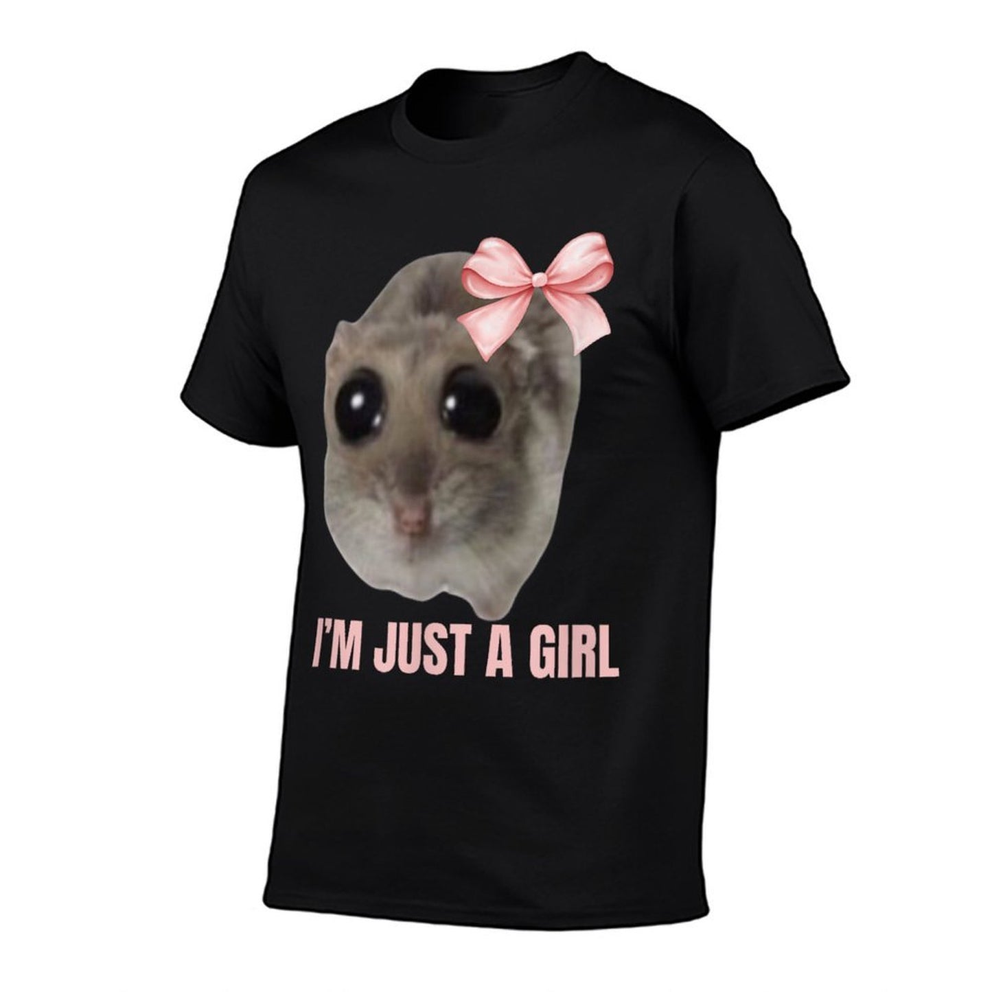 Sad Hamster Meme - I'm Just A Girl Oversized Silhouette T-Shirt