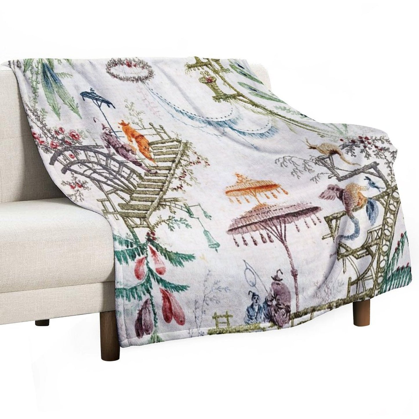Enchanted Forest Chinoiserie Lightweight Throw Blanket