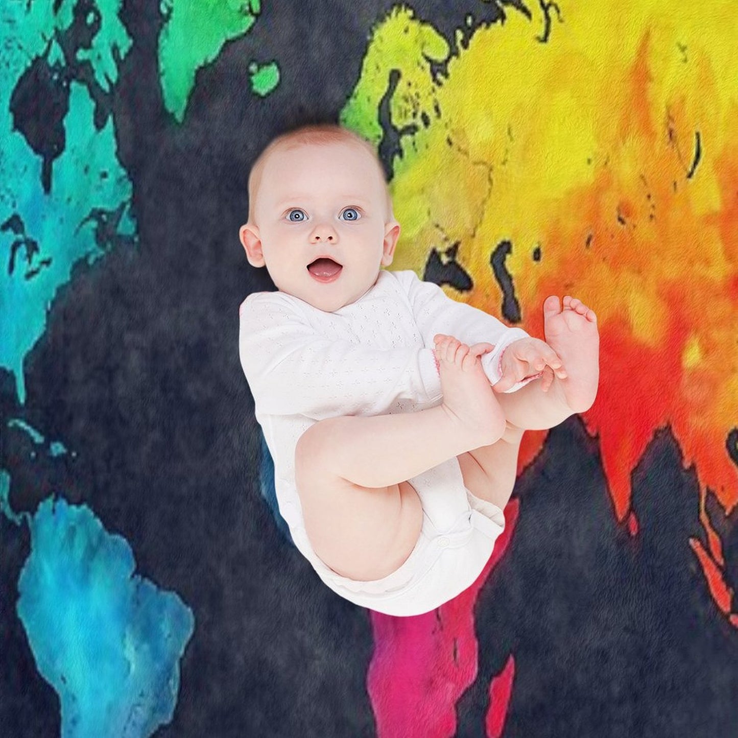 World Map Watercolor 6 #map #worldmap Velvety-soft Throw Blanket