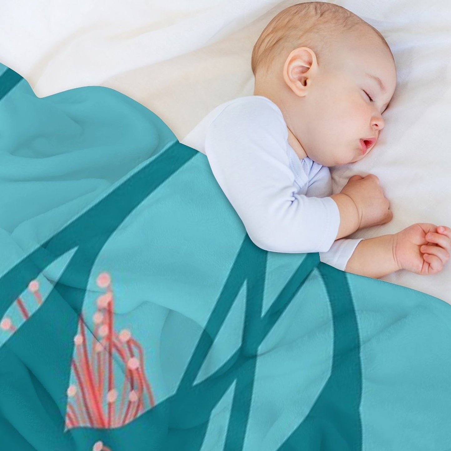 Gum Blossom Eucalyptus Pink Blue Comfort Throw Blanket
