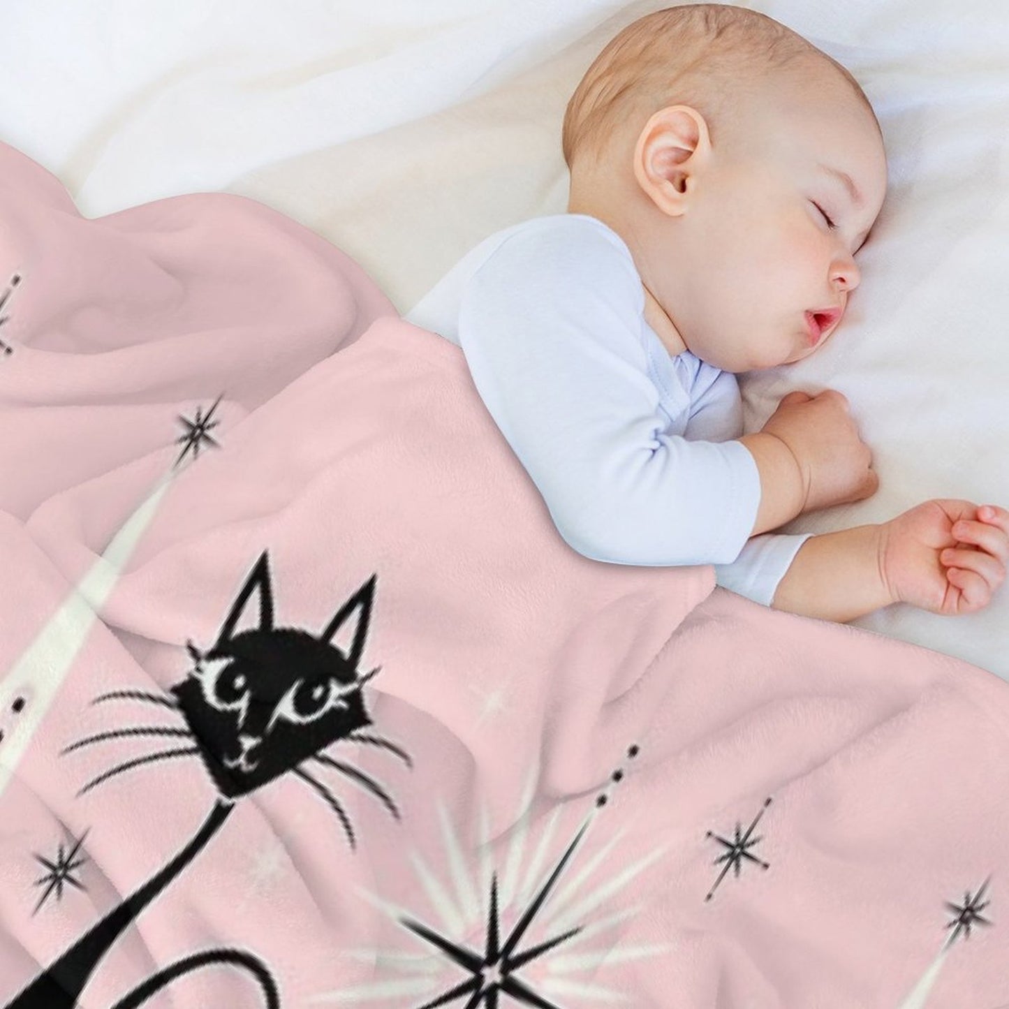 Mid Century Meow Retro Atomic Cats LG ©studioxtine All-season Throw Blanket