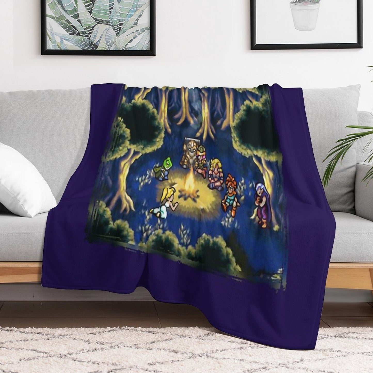 Chrono Trigger Camping Scene Compact Throw Blanket