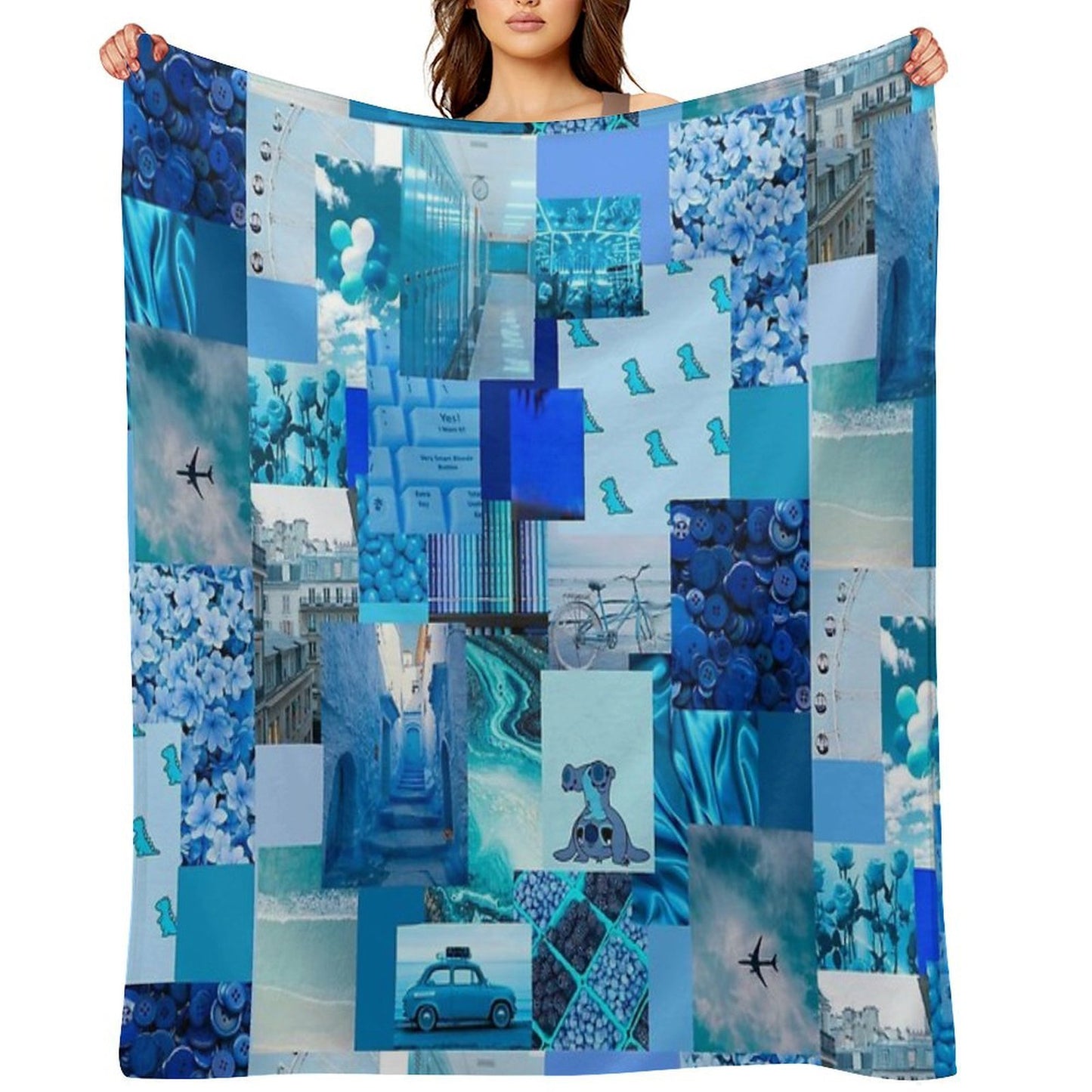 Blue Aesthetic Premium Throw Blanket