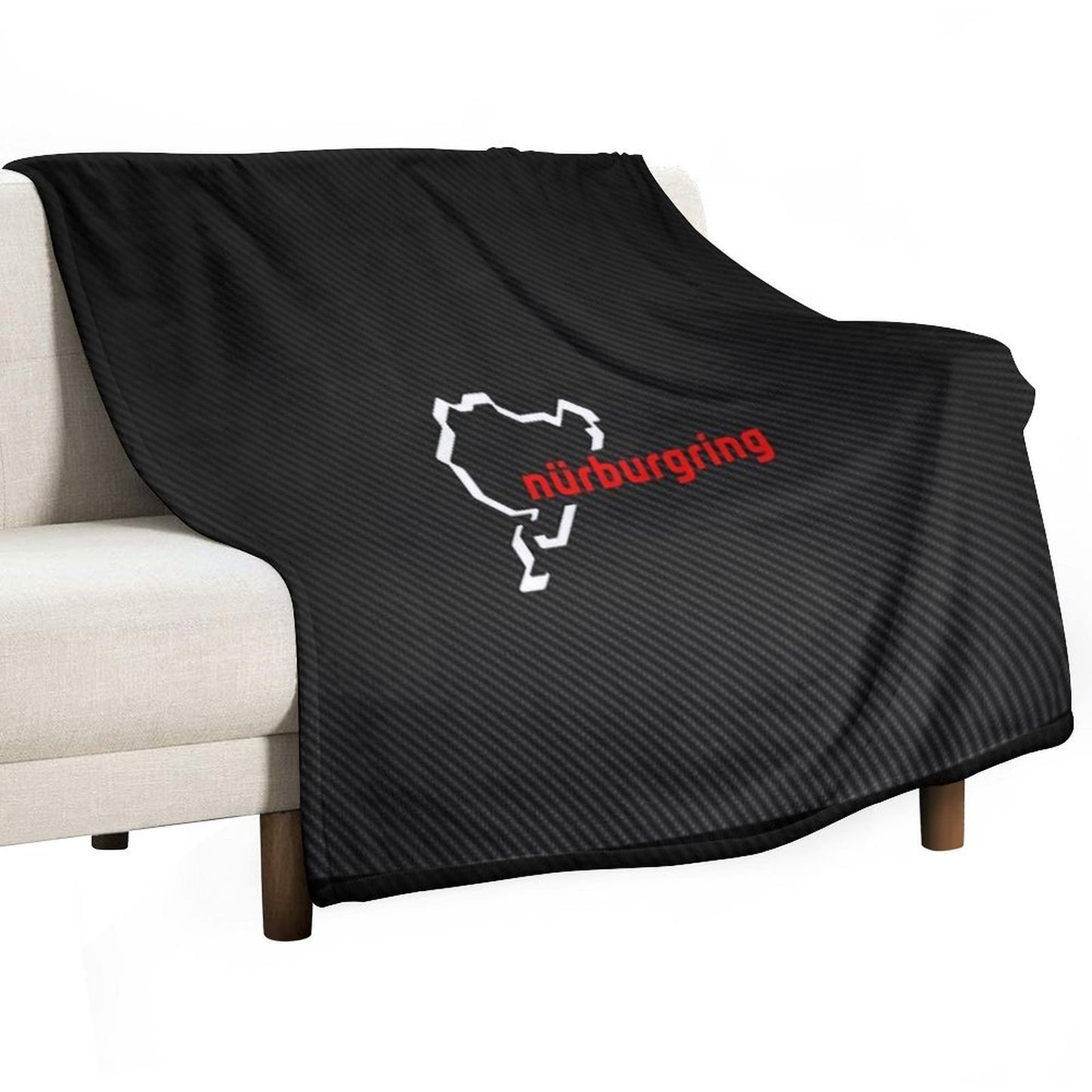 Nürburgring Carbon Fiber White Red Gift-ready Throw Blanket