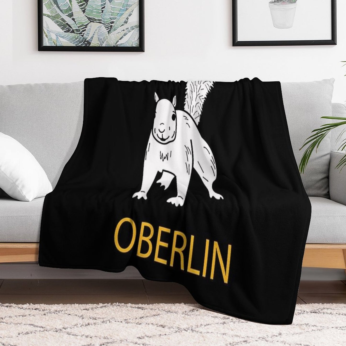 Cute Oberlin White Squirrel Easy Care Throw Blanket