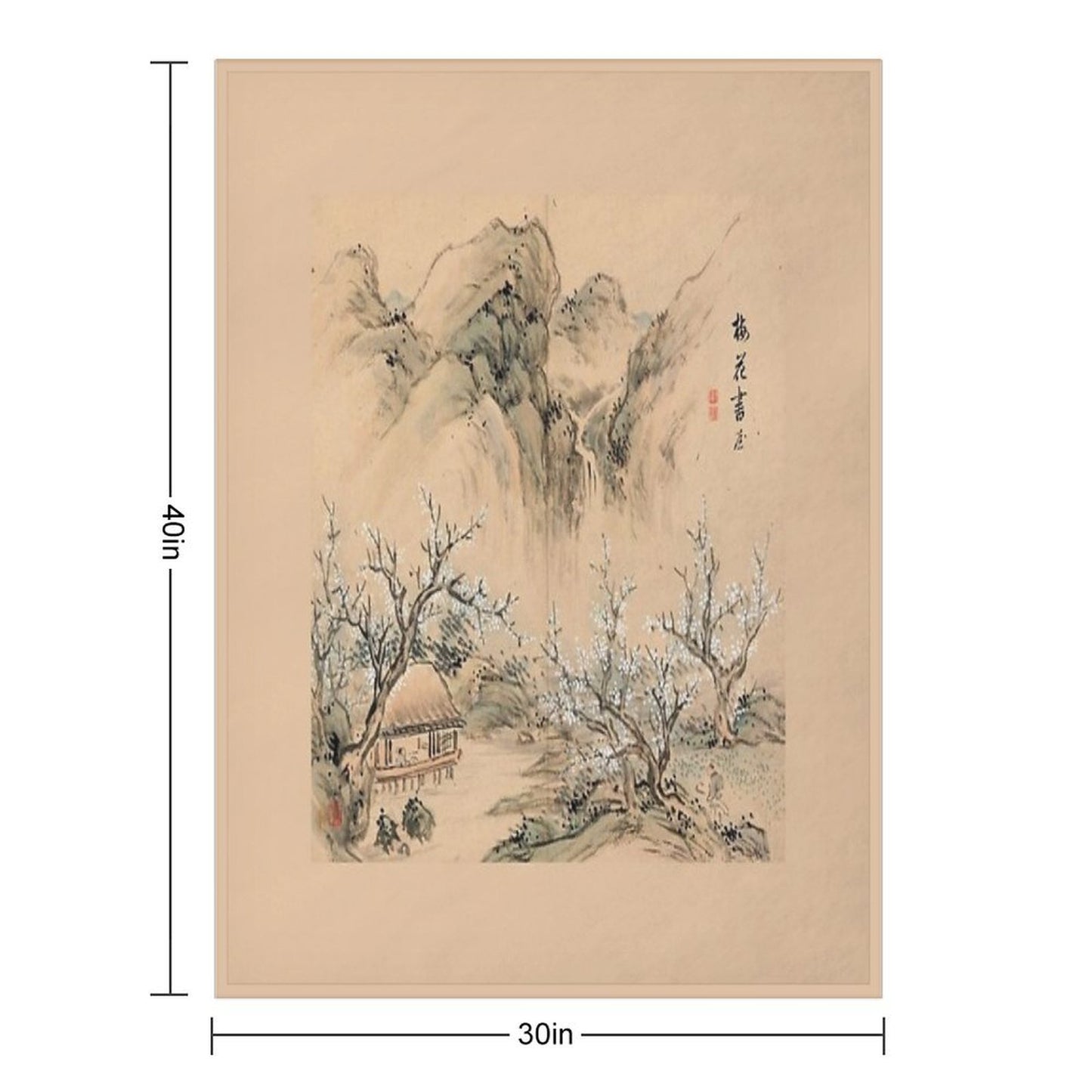 Landscapes of The Four Seasons-Spring (Restored Japanese Painting) Wrinkle-free Throw Blanket