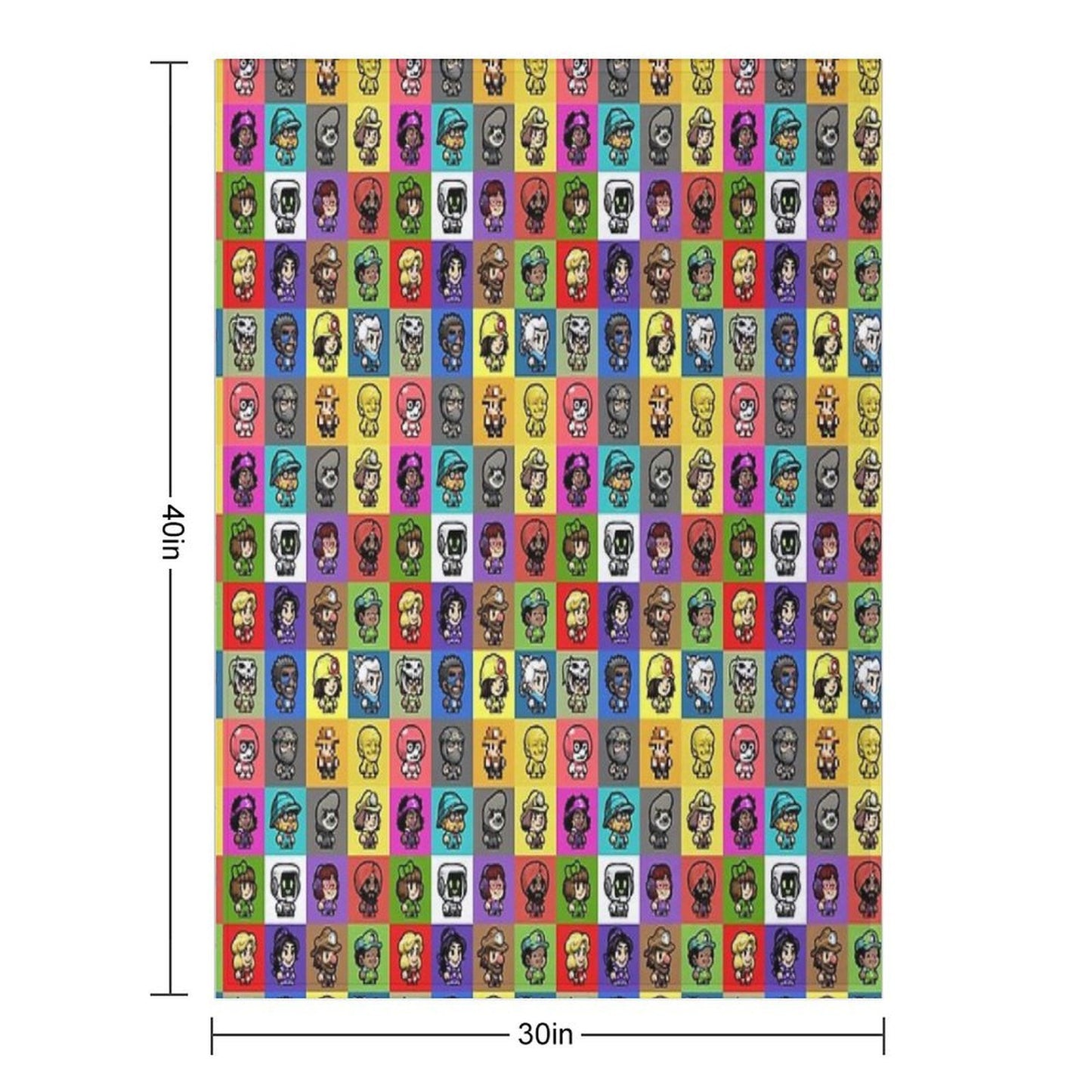 Spelunky 2 Player Characters Pattern Comfort Throw Blanket