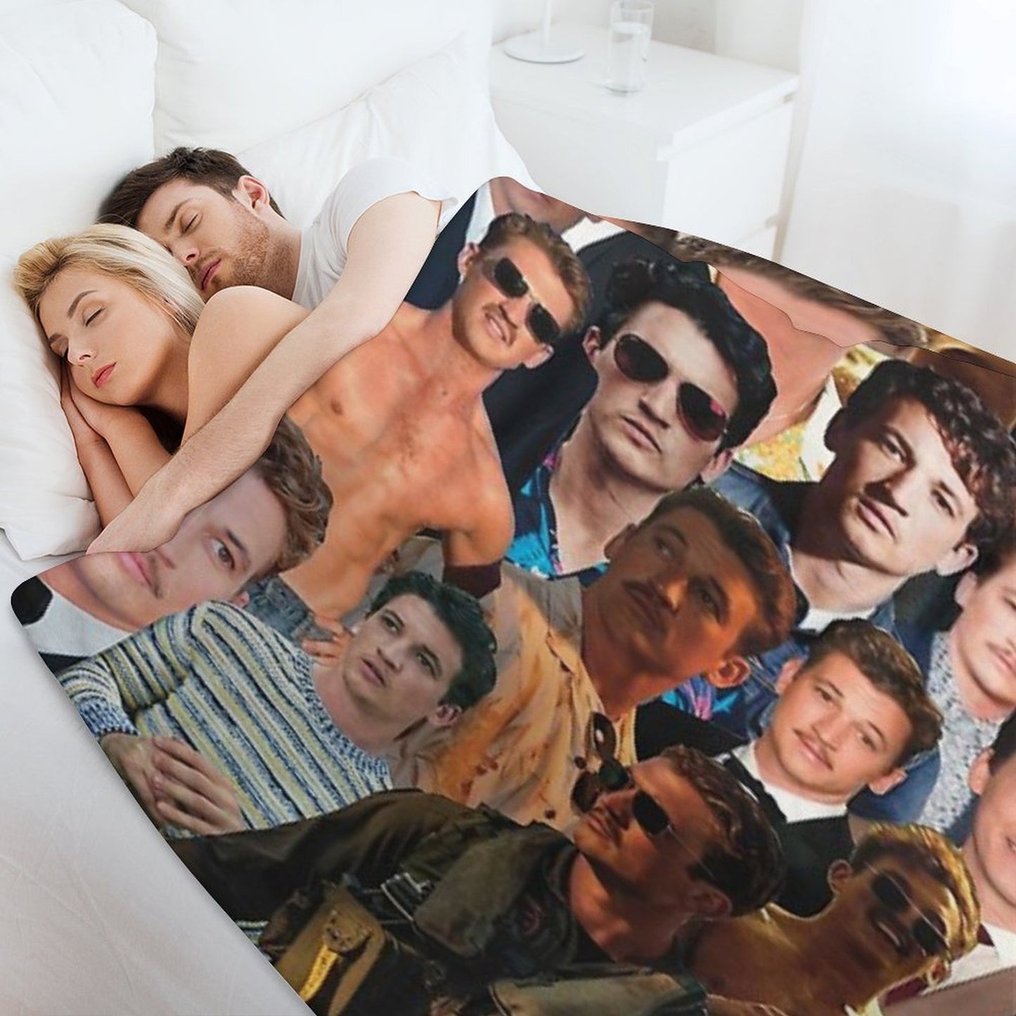 Miles Teller Photo Collage Versatility Throw Blanket