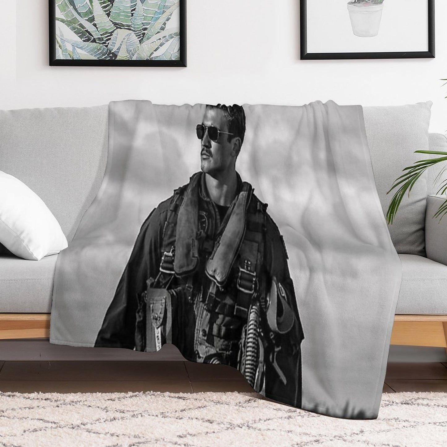 Miles B&W Multi-functional Throw Blanket