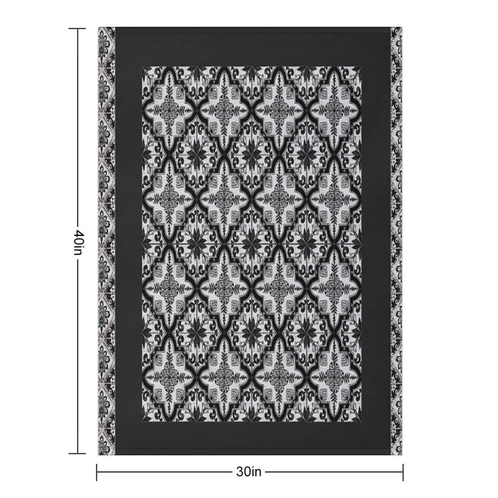 Blue And White Ceramic Tiles Pattern Durable Throw Blanket
