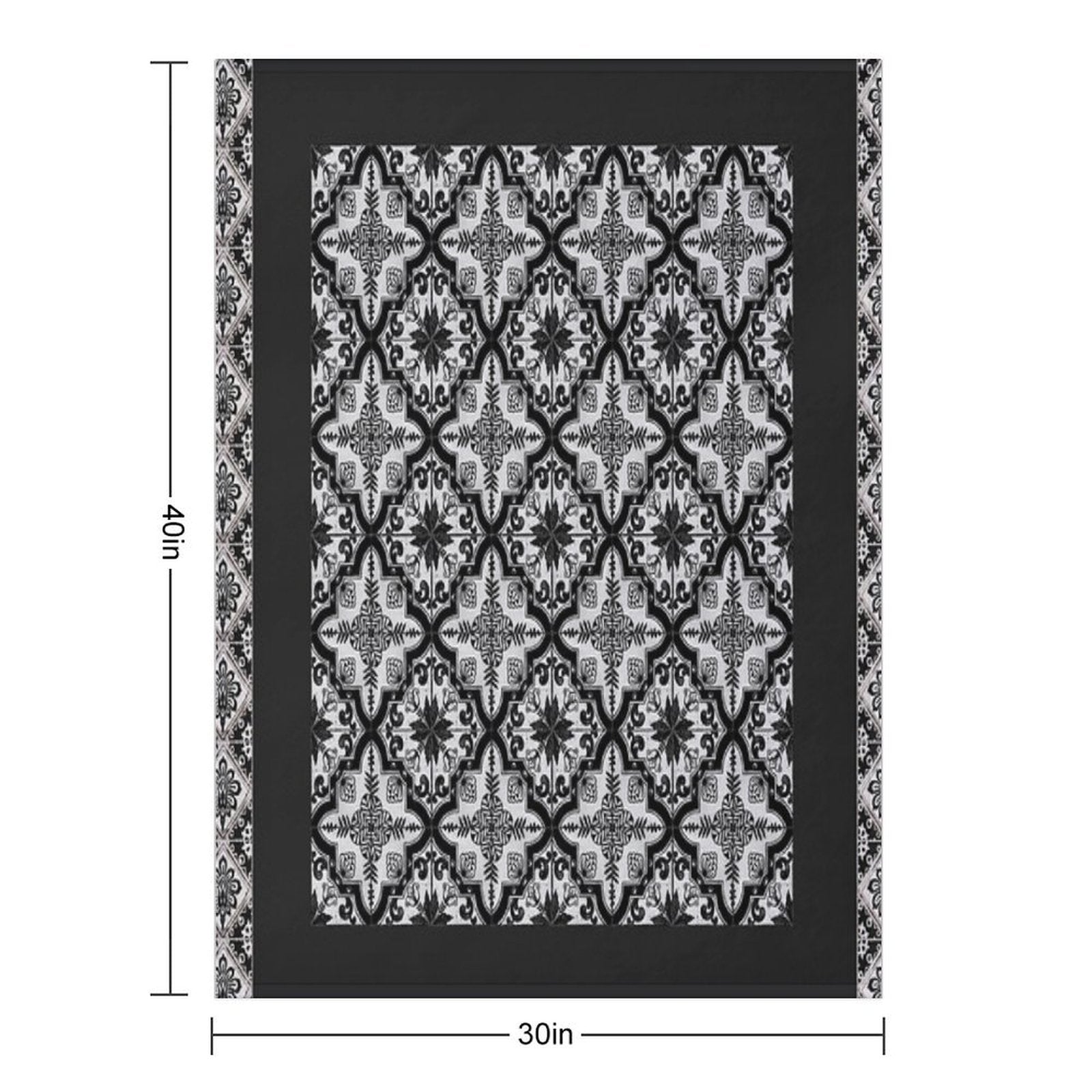 Blue And White Ceramic Tiles Pattern Durable Throw Blanket