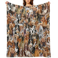 Dogs All Over Different Breed Dog Montage Design Durable Throw Blanket