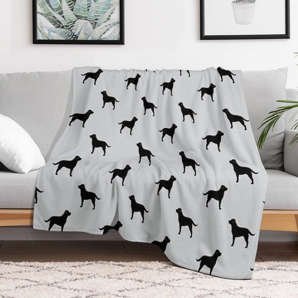 Black Labrador Retriever Silhouette(s) All-season Throw Blanket
