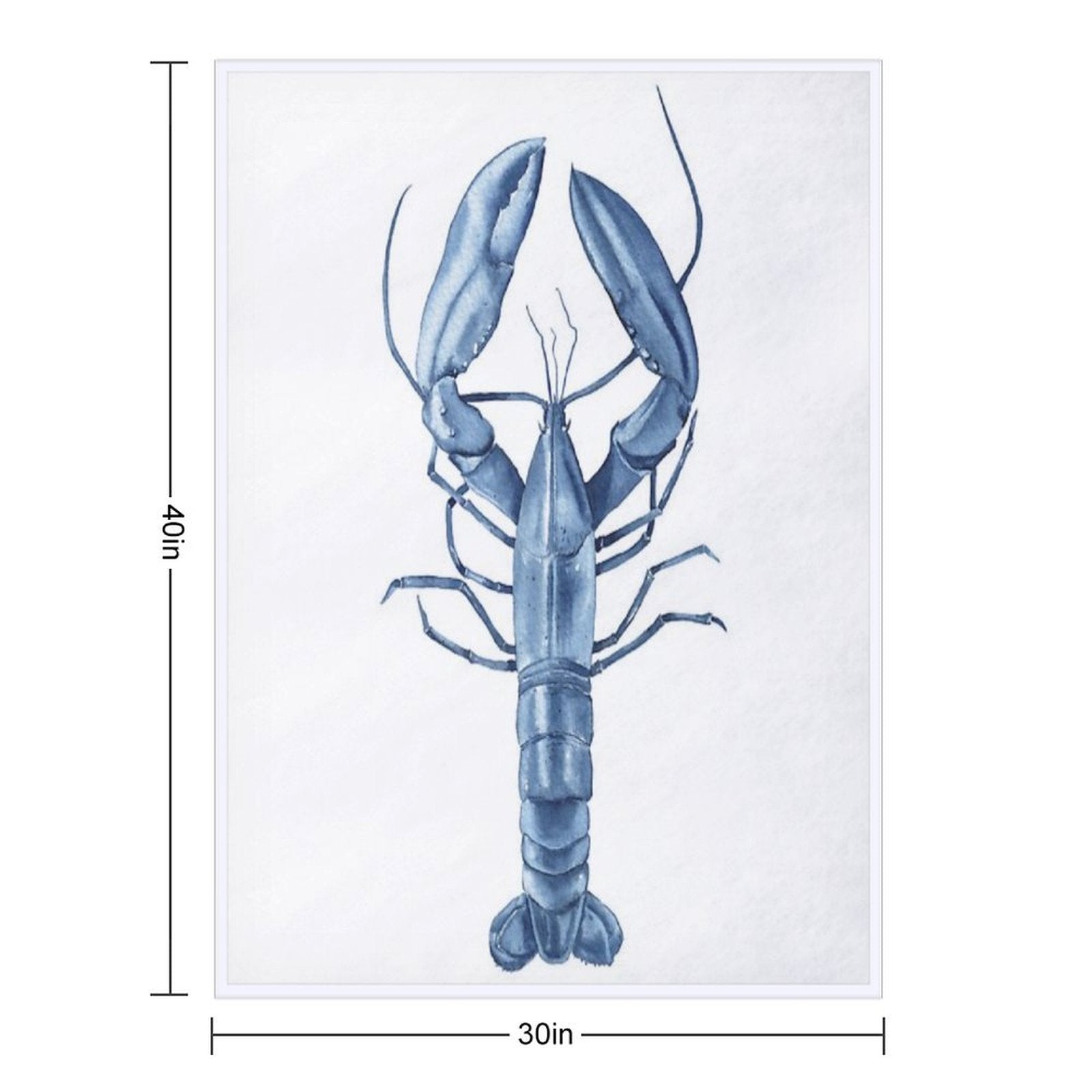 Blue Watercolor Lobster Eco-conscious Throw Blanket