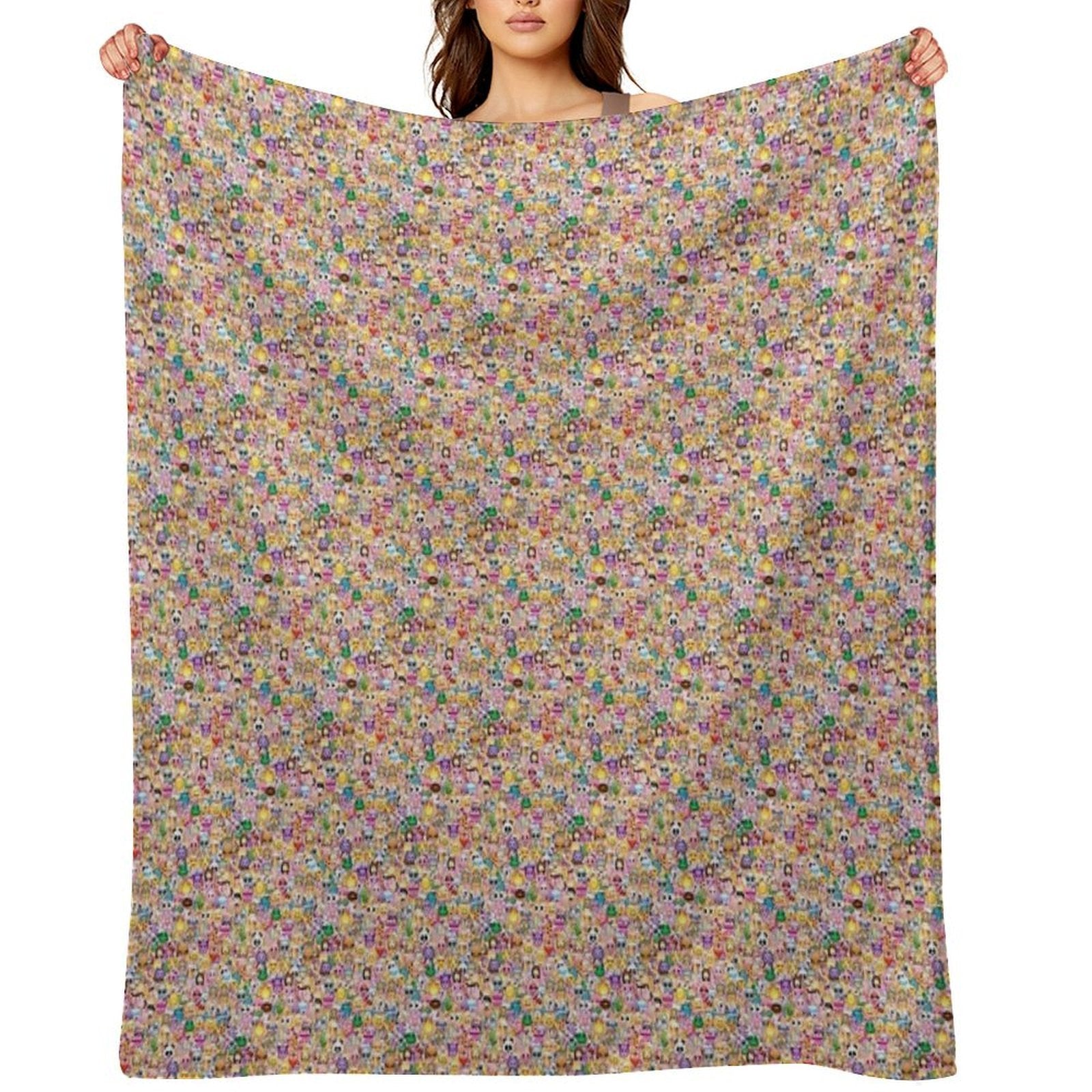 Copy of Lots of Colors And Funny Things Easy Care Throw Blanket