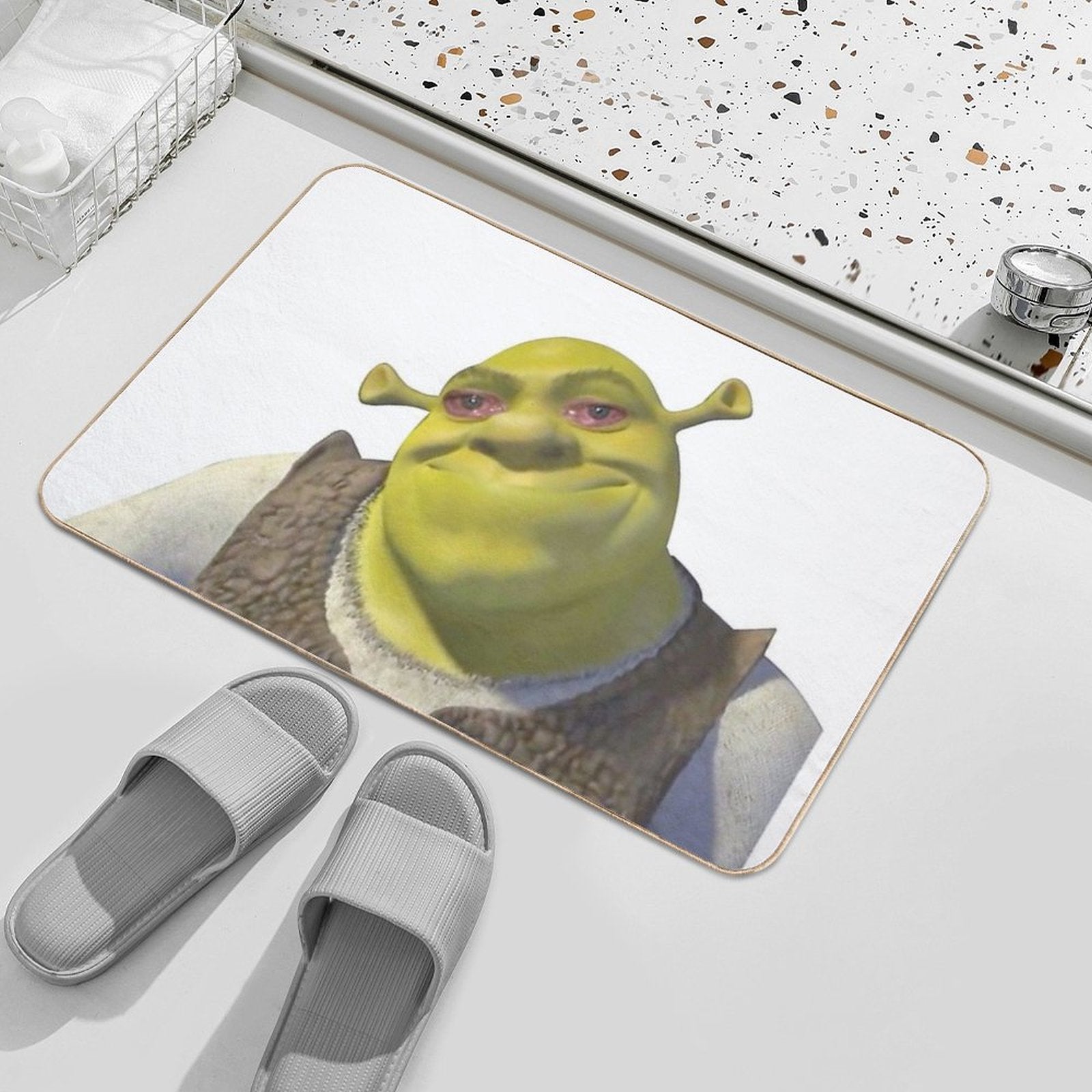 Shrek Crying Meme  Odorless Bath Mat