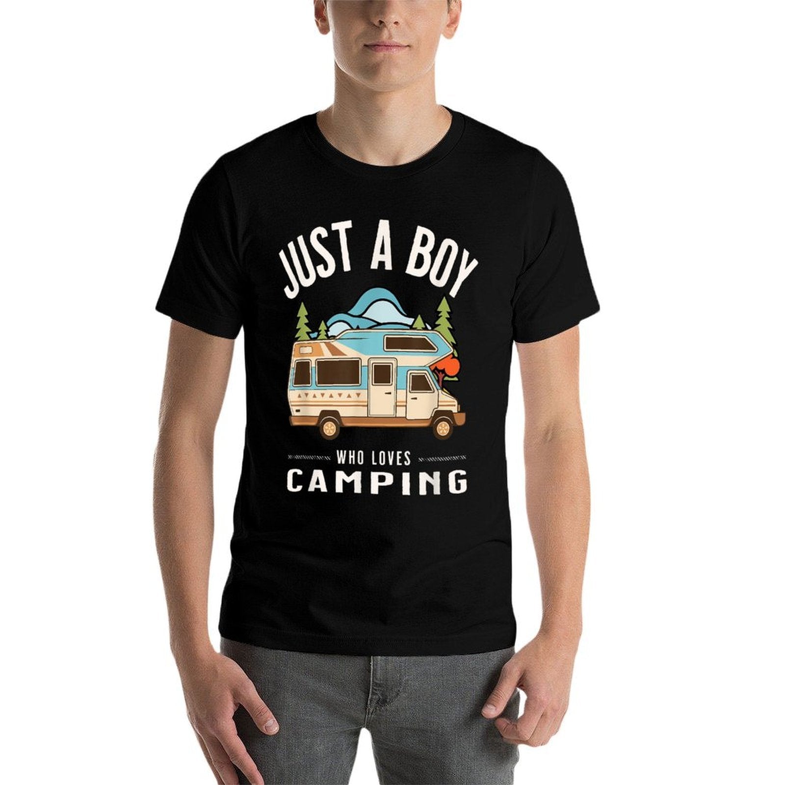 Just A Boy Who Loves Camping - Colorful Camper Van  Classic T-Shirt