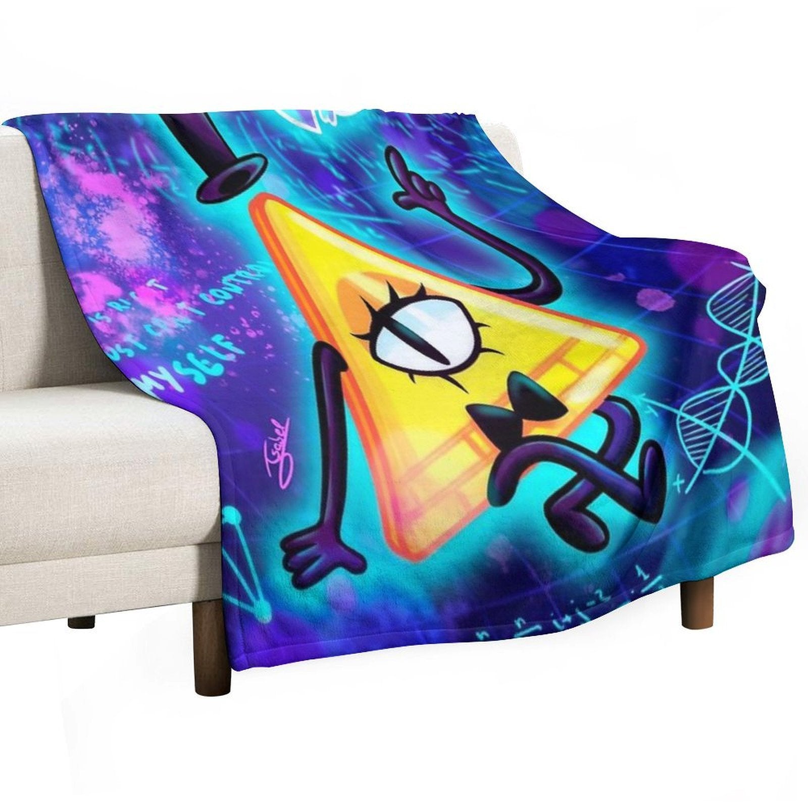 Bill Cipher Fanart Compact Throw Blanket
