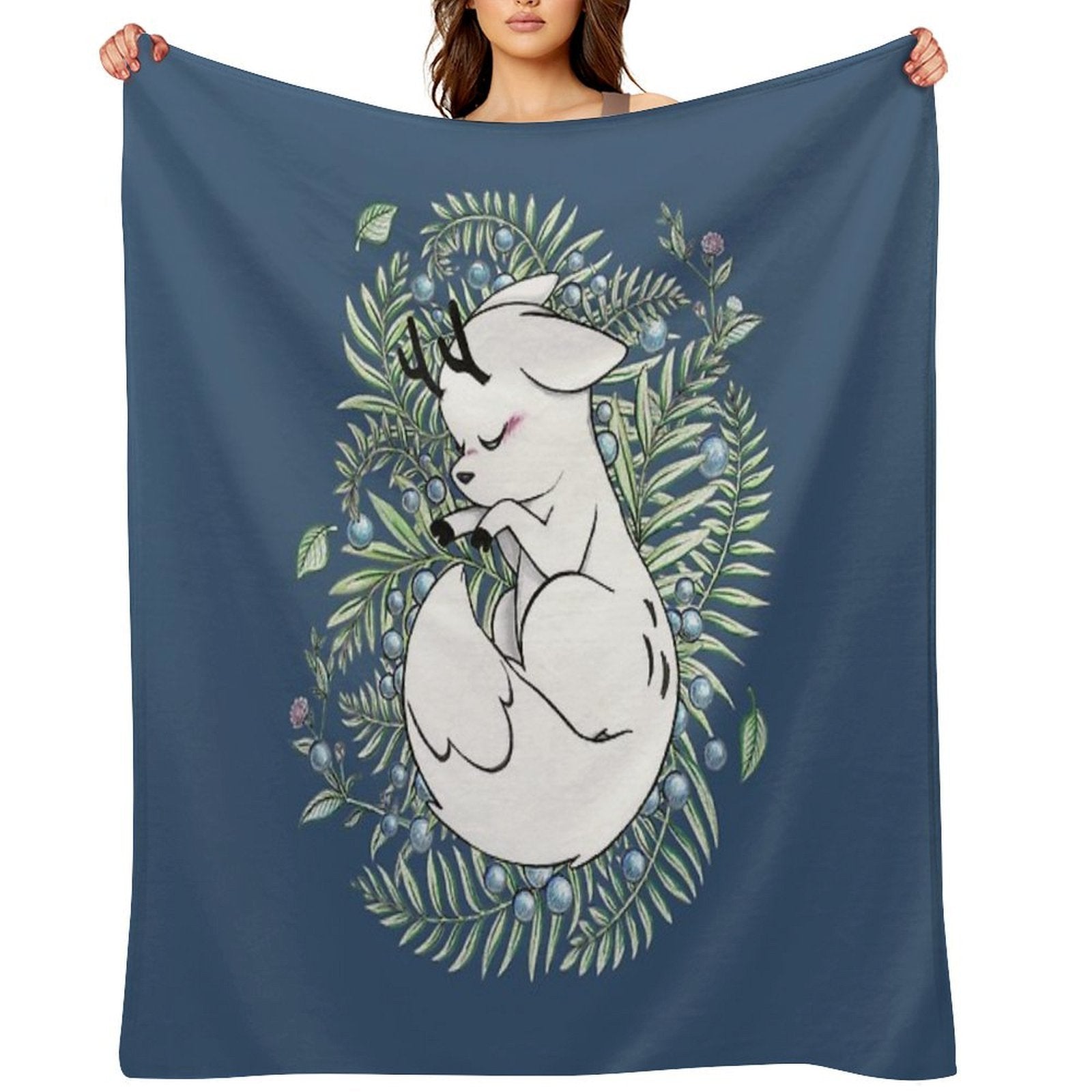 Deer Fox Gift-ready Throw Blanket