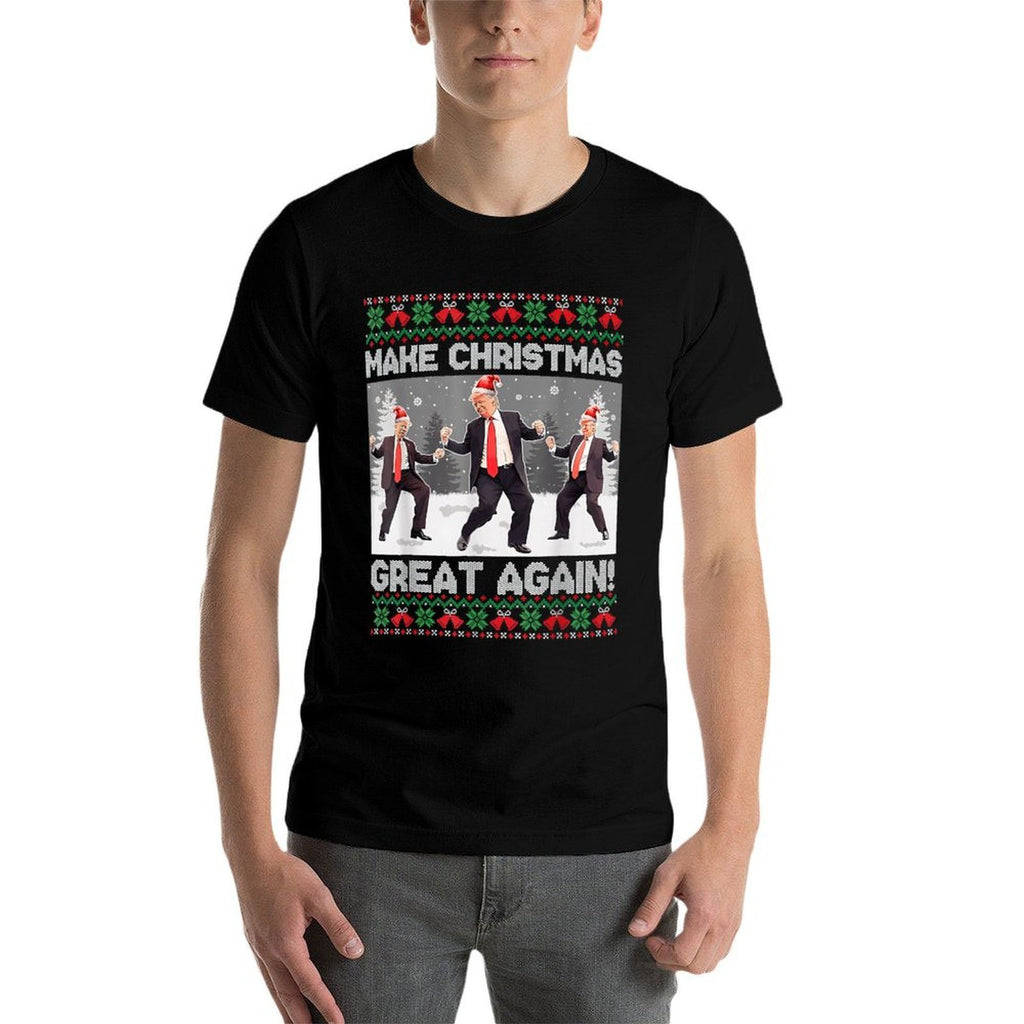 Santa Trump Dance Make Christmas Great Again Ugly Sweater  Lightweight T-Shirt