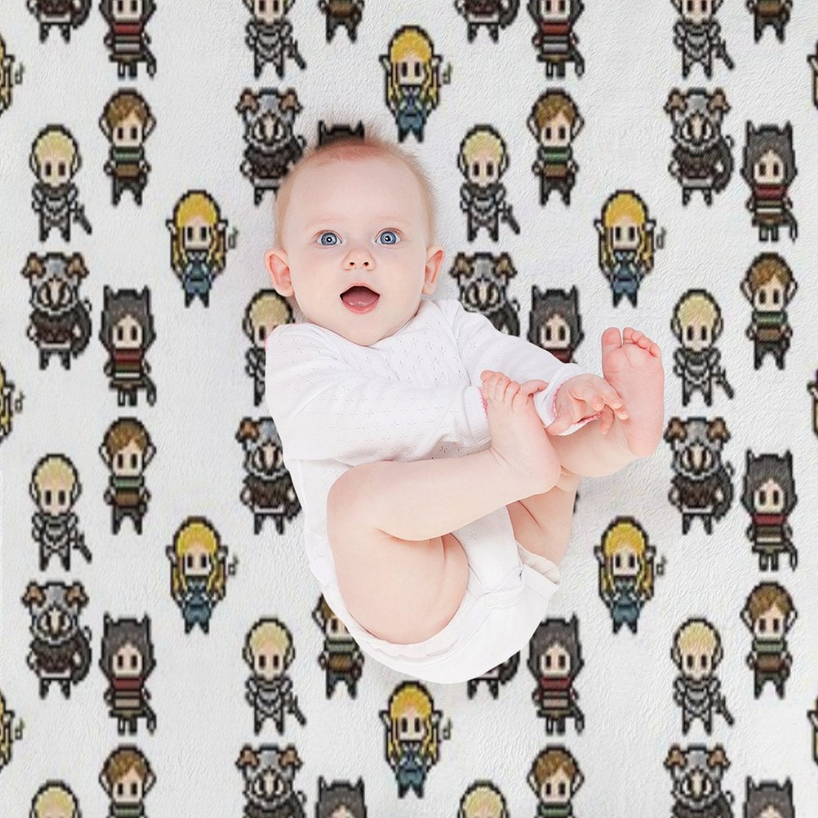 Dungeon Meshi Delicious in The Dungeon Pixel Art Sticker Pack Eco-conscious Throw Blanket