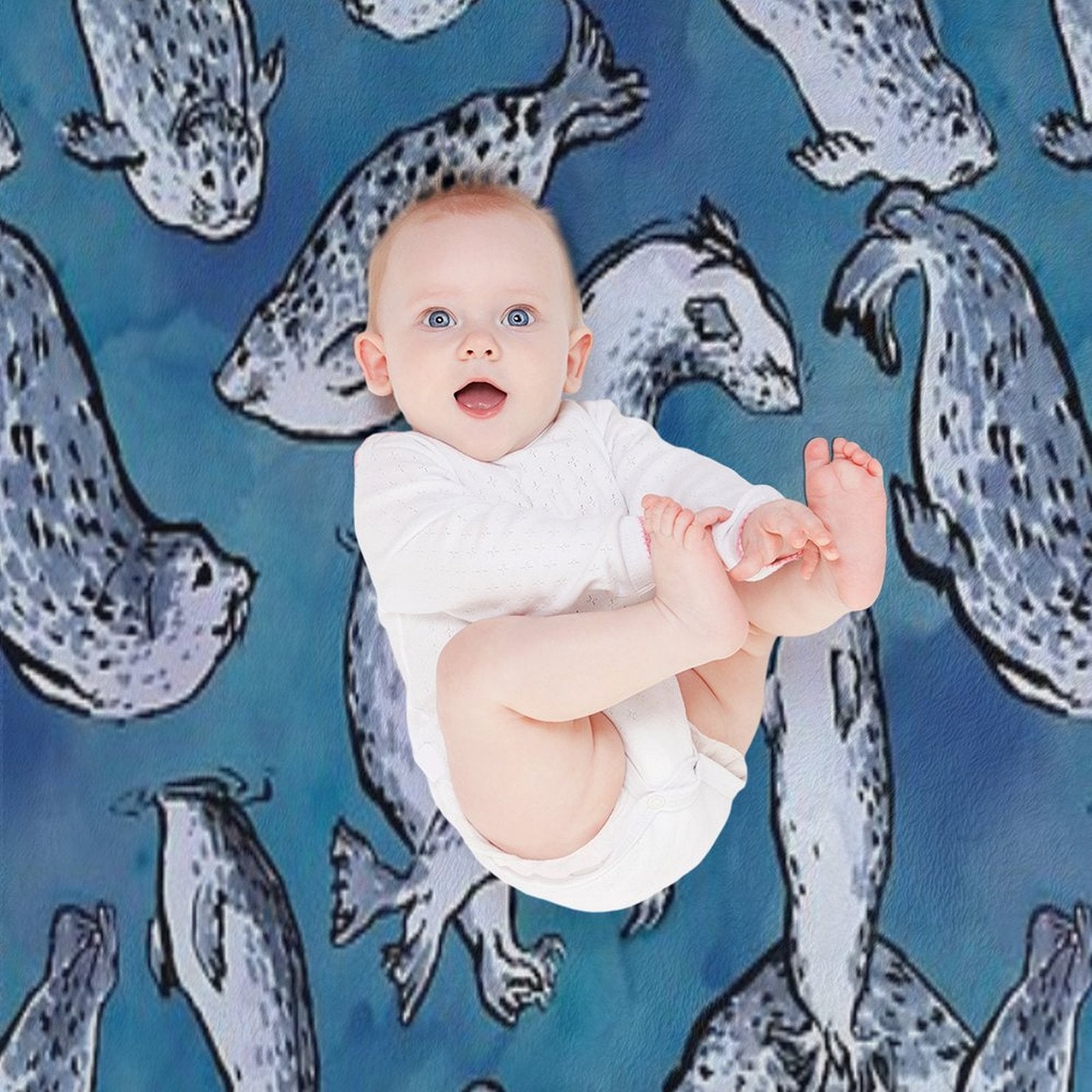 Harbor Seal Pattern Comfort Throw Blanket