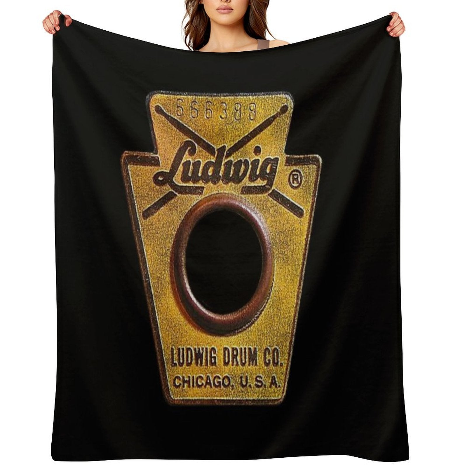 Ludwig Badge Worn Plush Throw Blanket