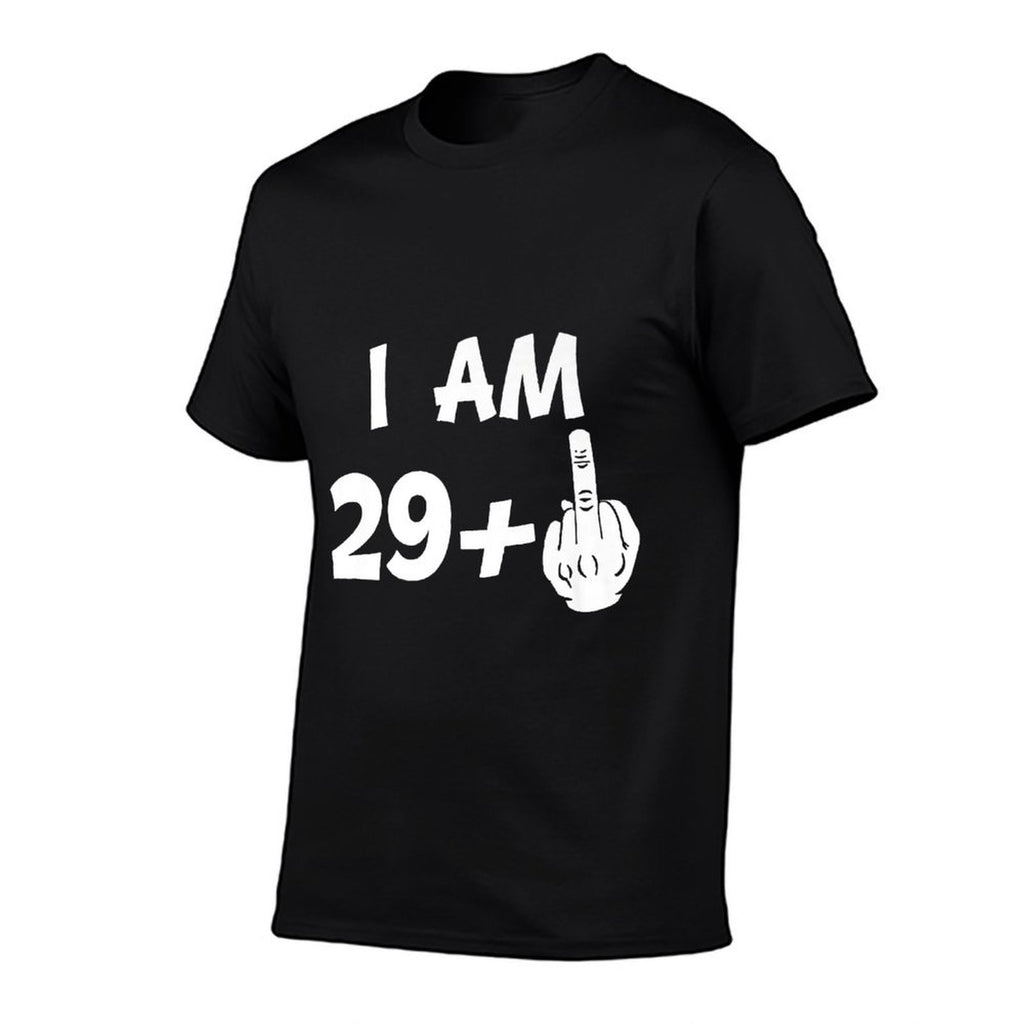 I Am 29 Plus Middle Finger Funny 30th Birthday  Rolled Sleeves T-Shirt