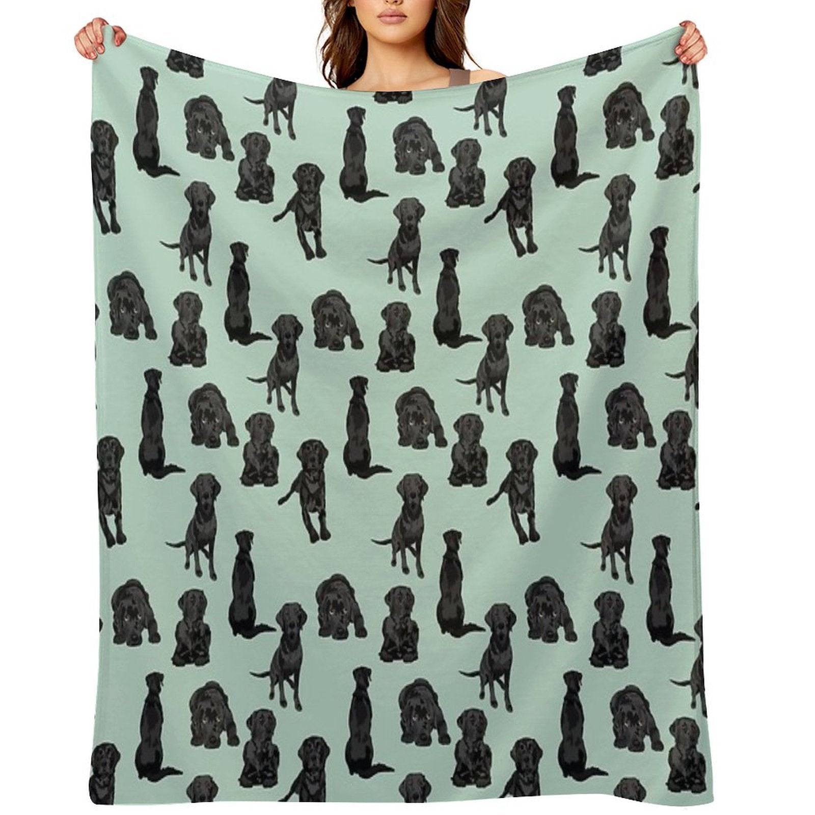 Black Labrador Travel-friendly Throw Blanket