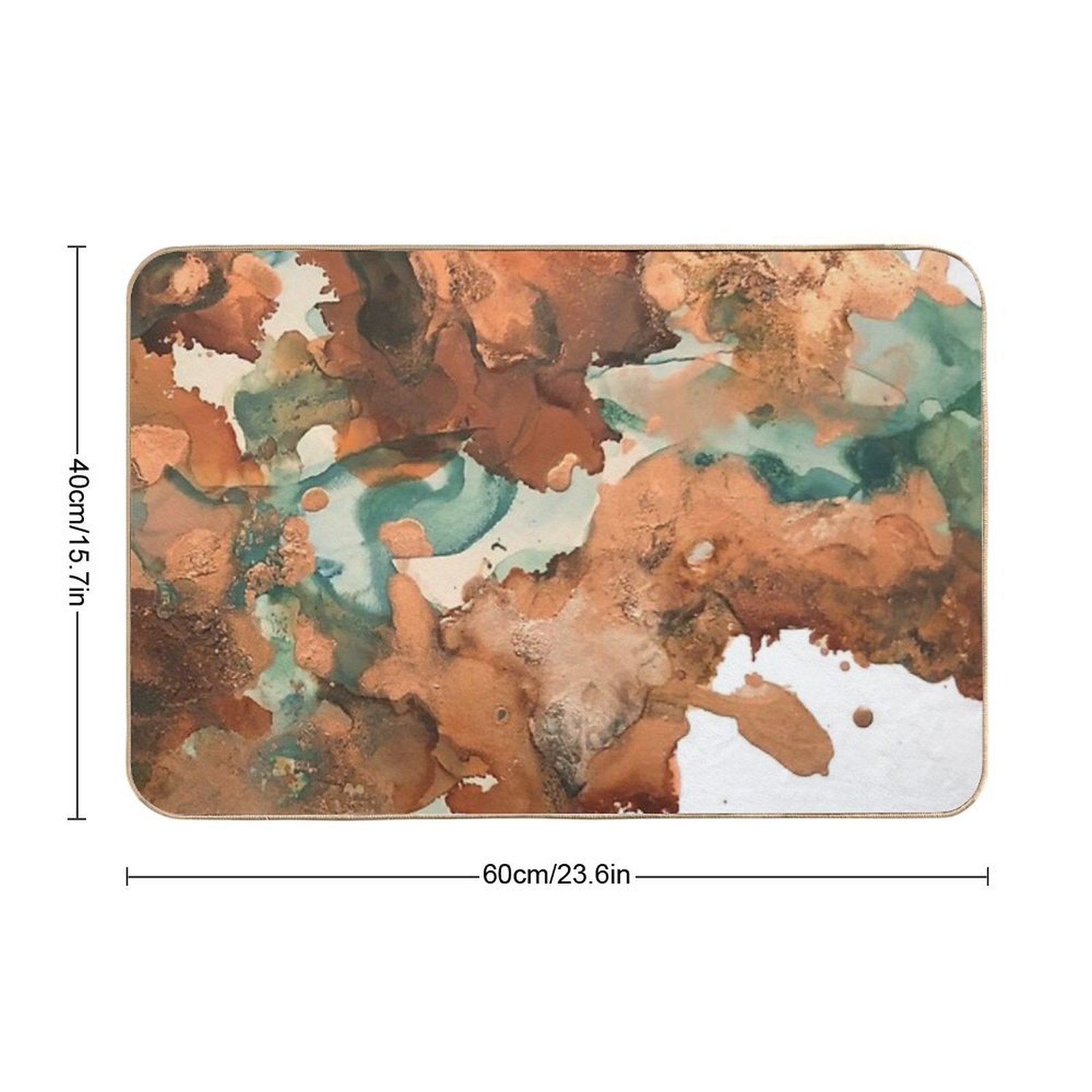 Autumn Turning - Copper And Mint Abstract  Anti-Trip Bath Mat
