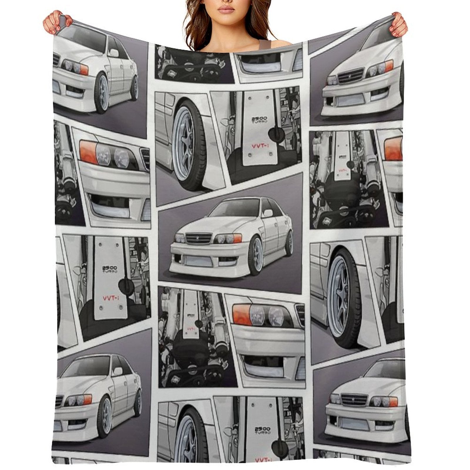 Chaser Jzx100 X 1Jz Engine Sustainable Throw Blanket