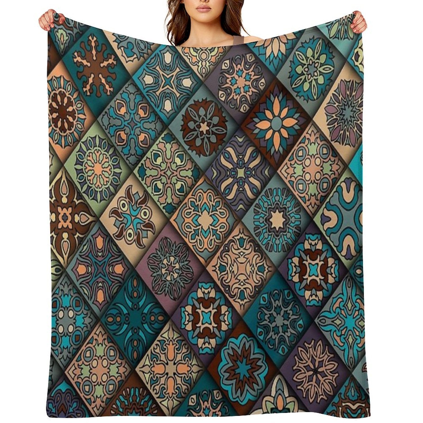 Simple Geometric Abstraction Colors Compact Throw Blanket