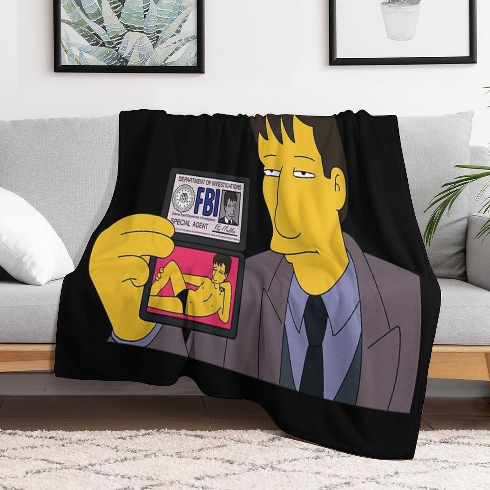 Agent Mulder FBI Eco-conscious Throw Blanket