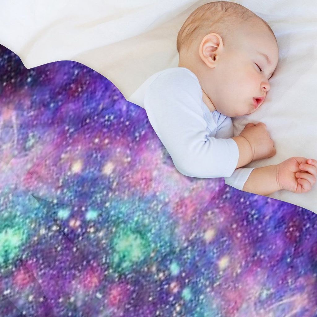 Trippy Purple Space Mandala All-season Throw Blanket