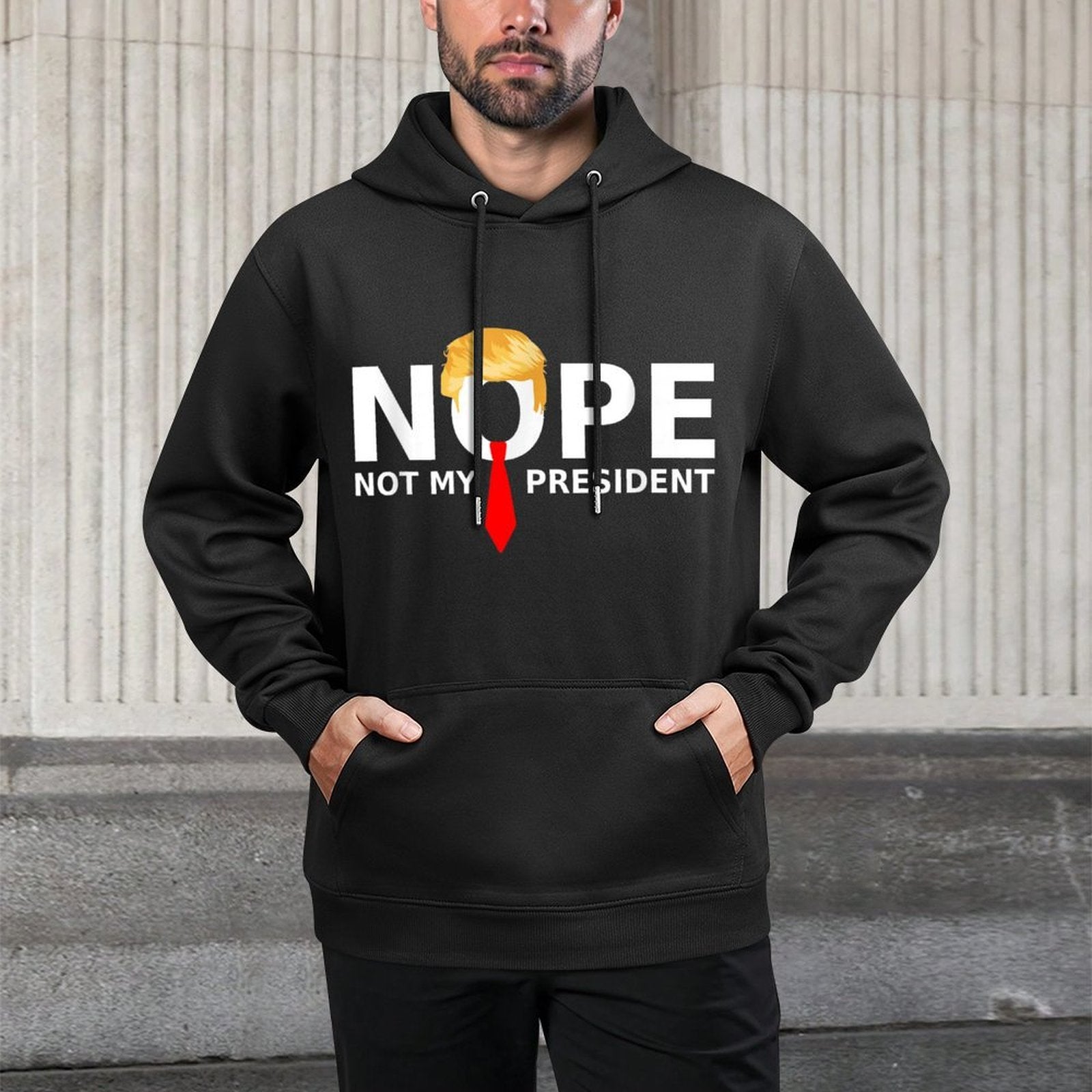 Nope Not My President Funny Anti Trump Election 2024 USA Relaxed Fit Hoodie
