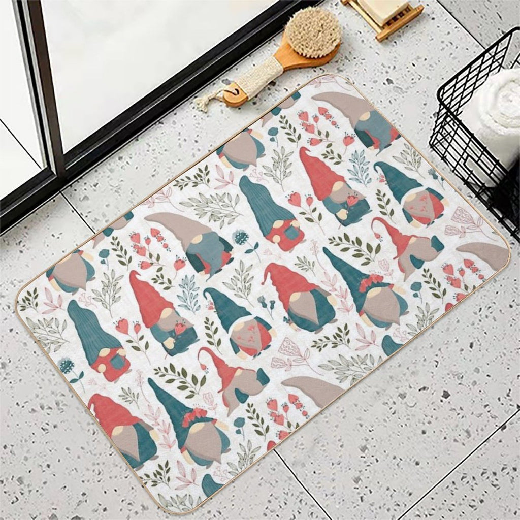 Floral Gnomes  Toxin-Free Bath Mat